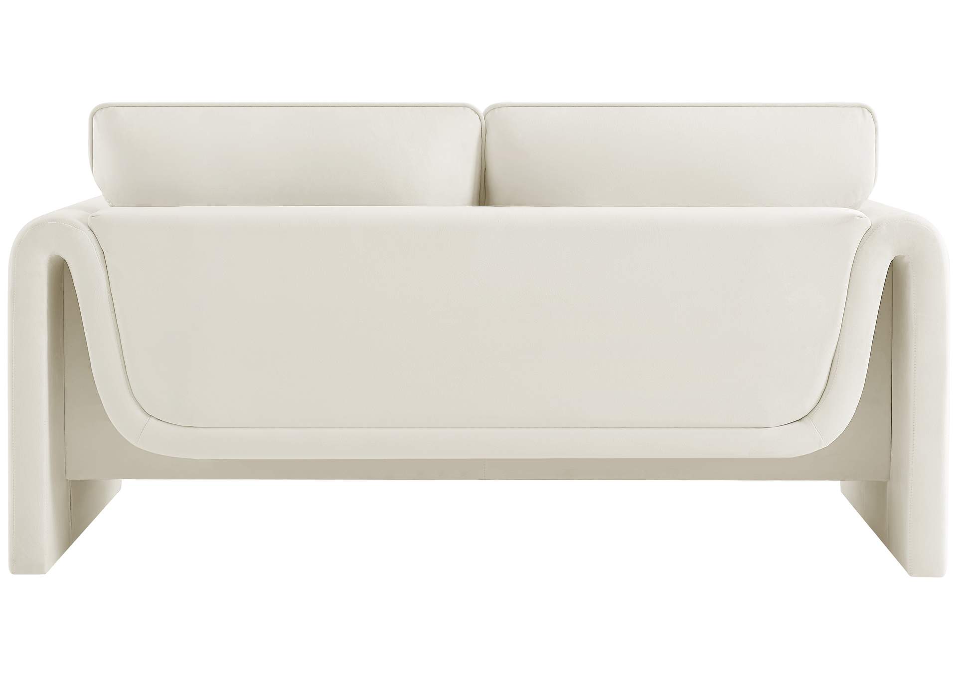 Sloan Cream Velvet Fabric Loveseat
