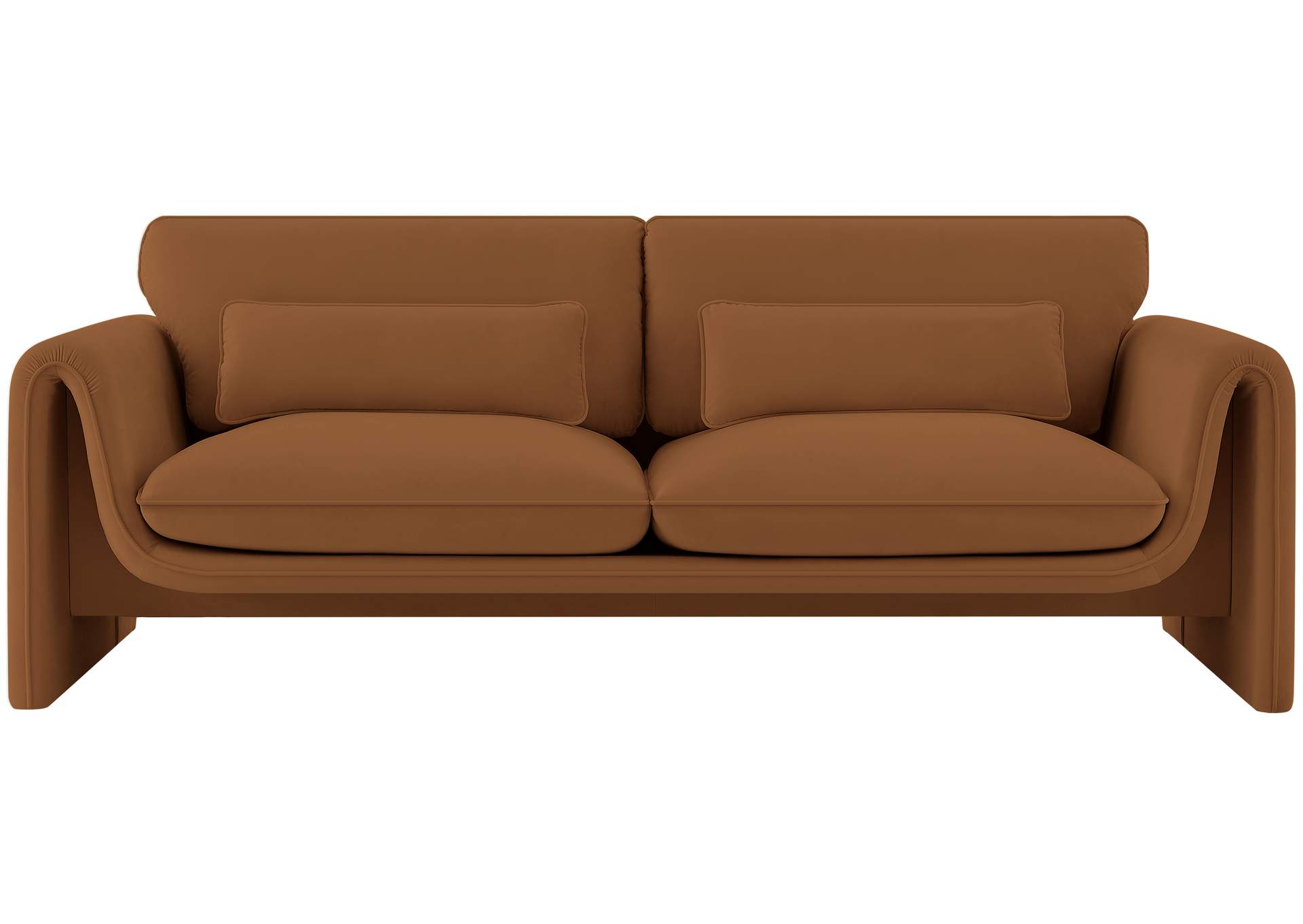 Sloan Saddle Velvet Fabric Sofa