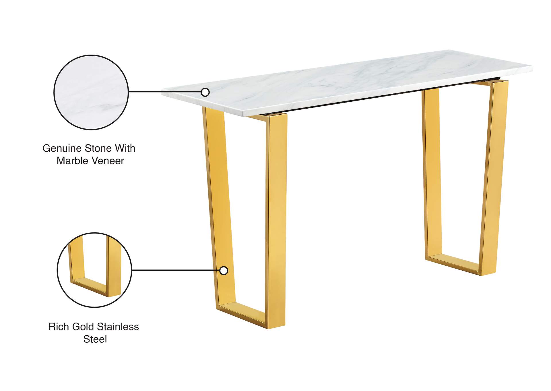 Cameron Gold Console Table