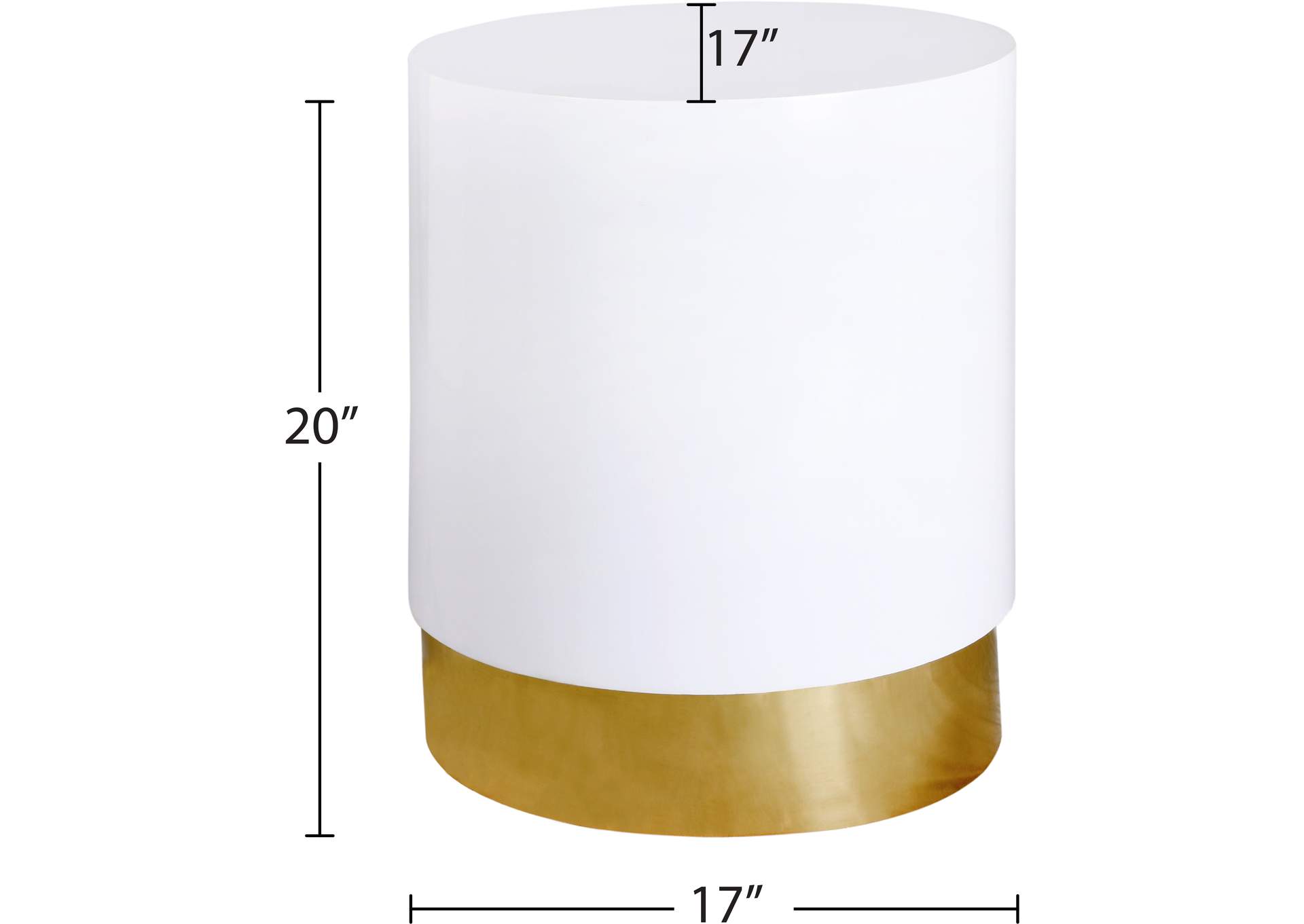 Deco White - Gold End Table