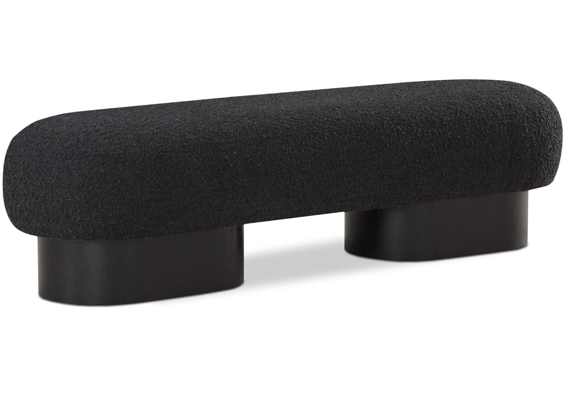 Robertson Black Boucle Fabric Bench