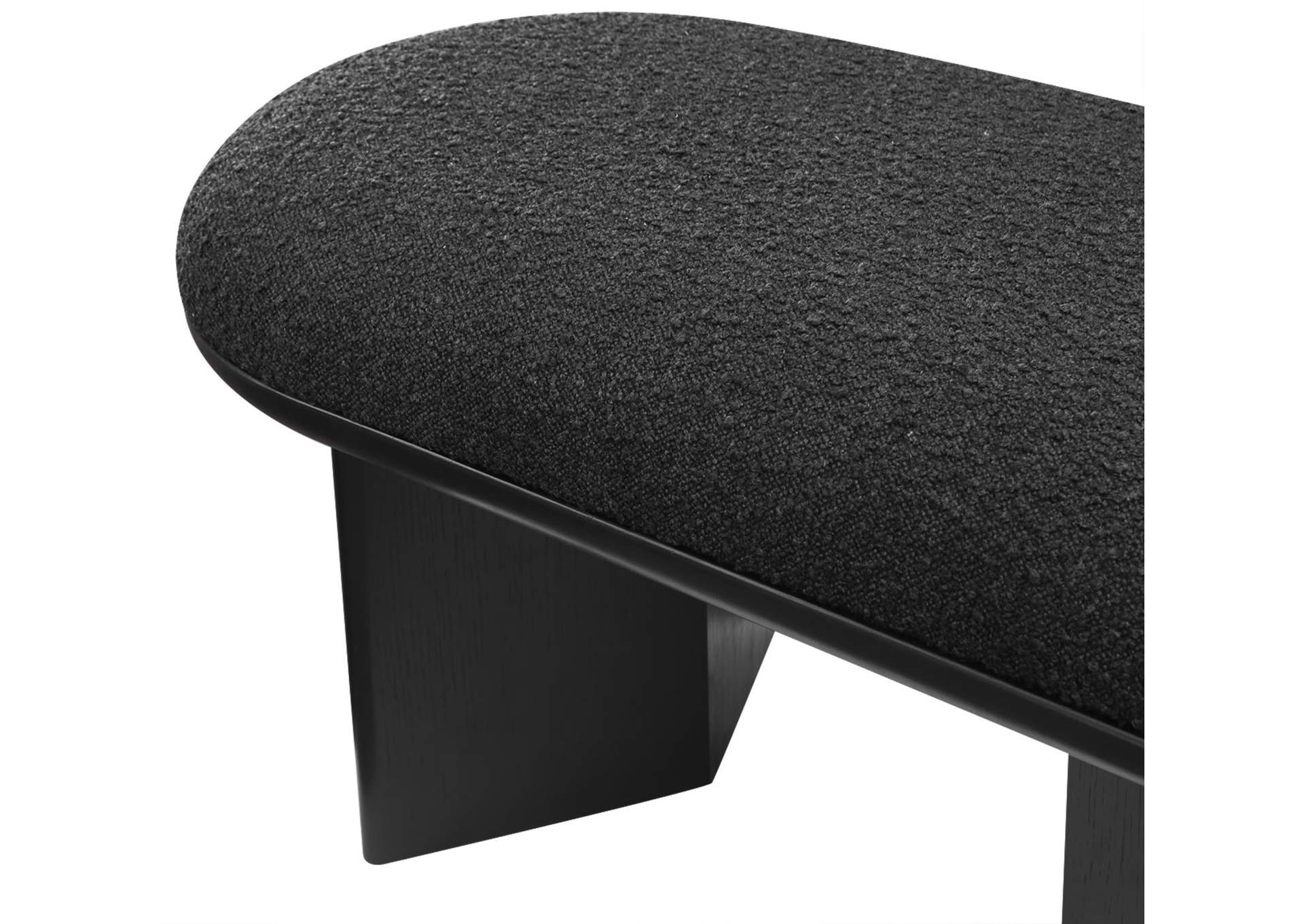 Wilshire Black Boucle Fabric Bench