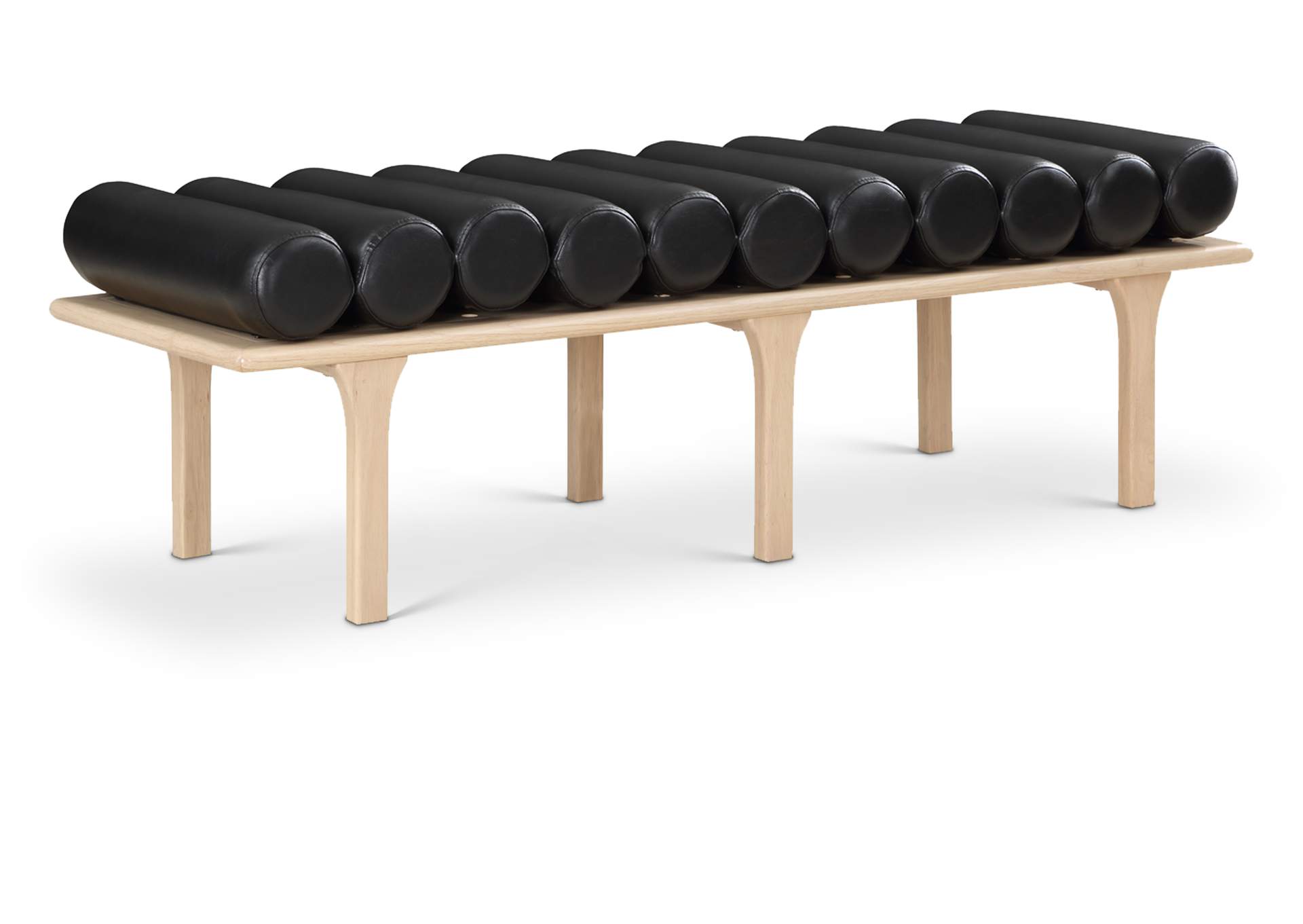 Landon Black Vegan Leather Bench