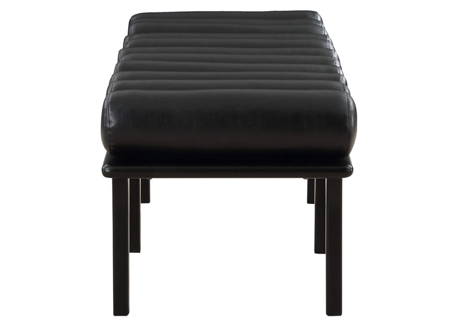 Landon Black Faux Leather Bench