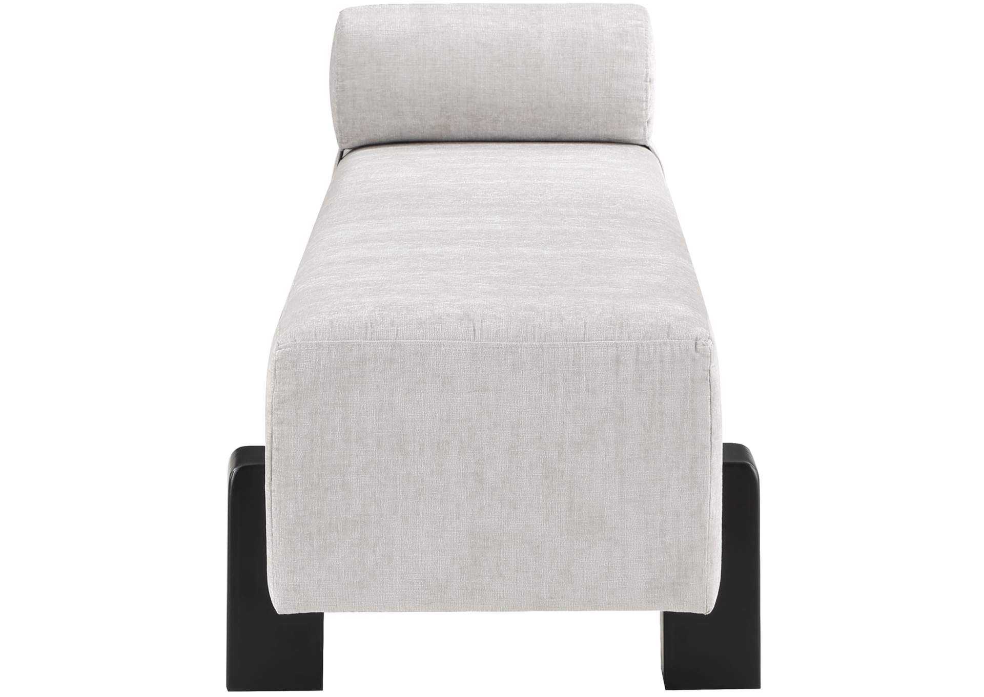 Edison Light Grey Chenille Fabric Bench