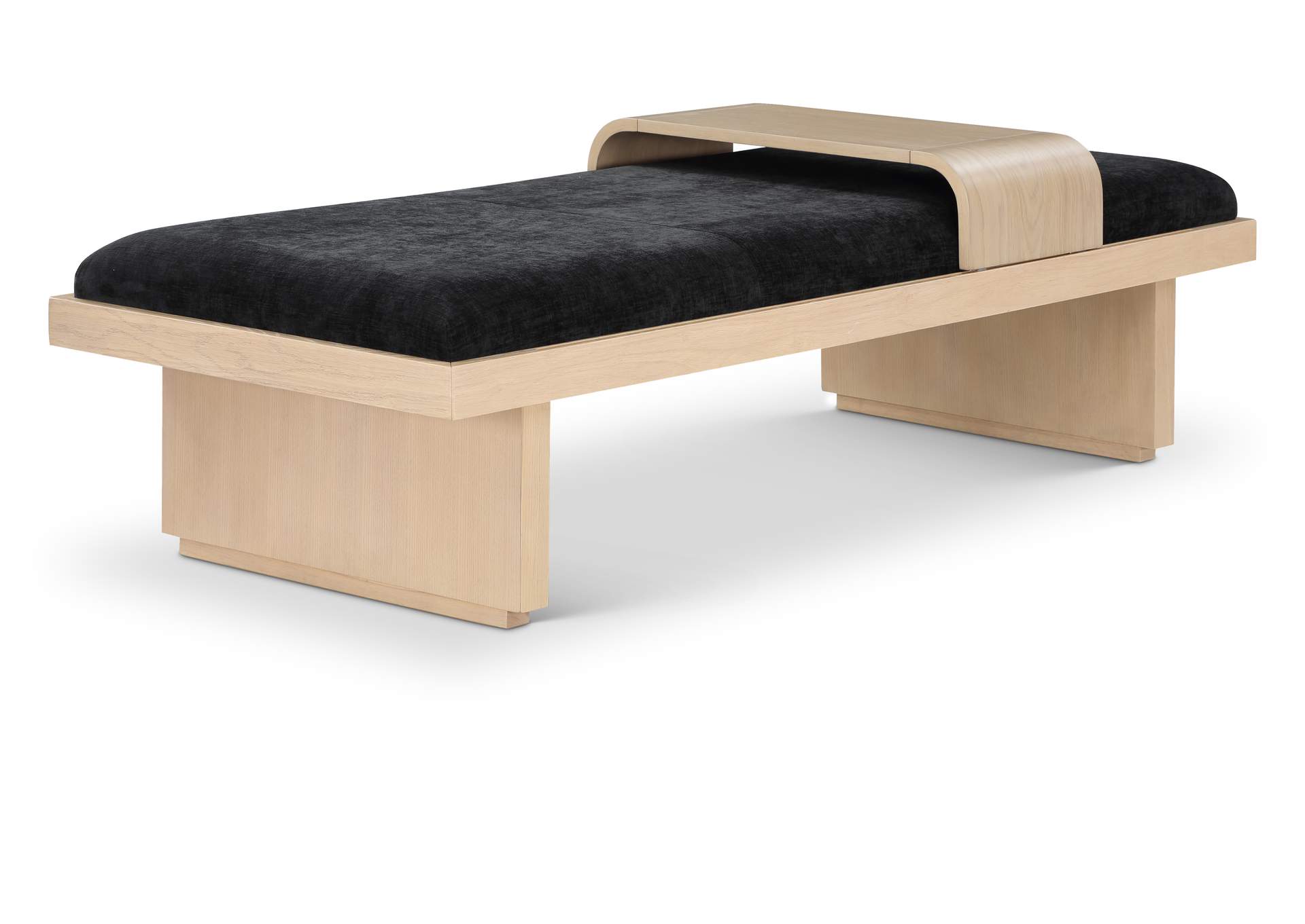 Arlington Black Chenille Fabric Bench