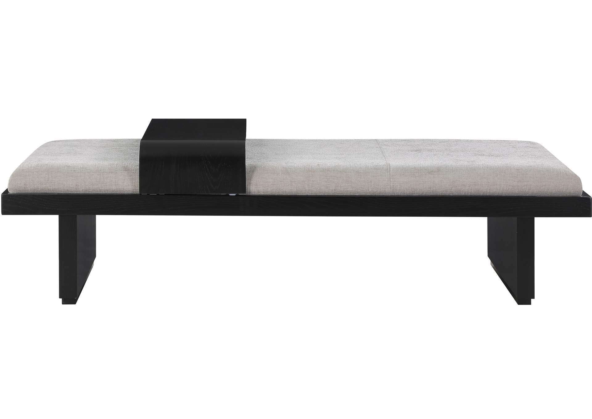 Arlington Light Grey Chenille Fabric Bench