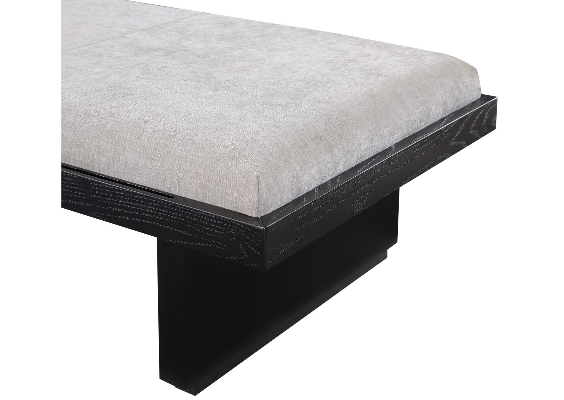 Arlington Light Grey Chenille Fabric Bench