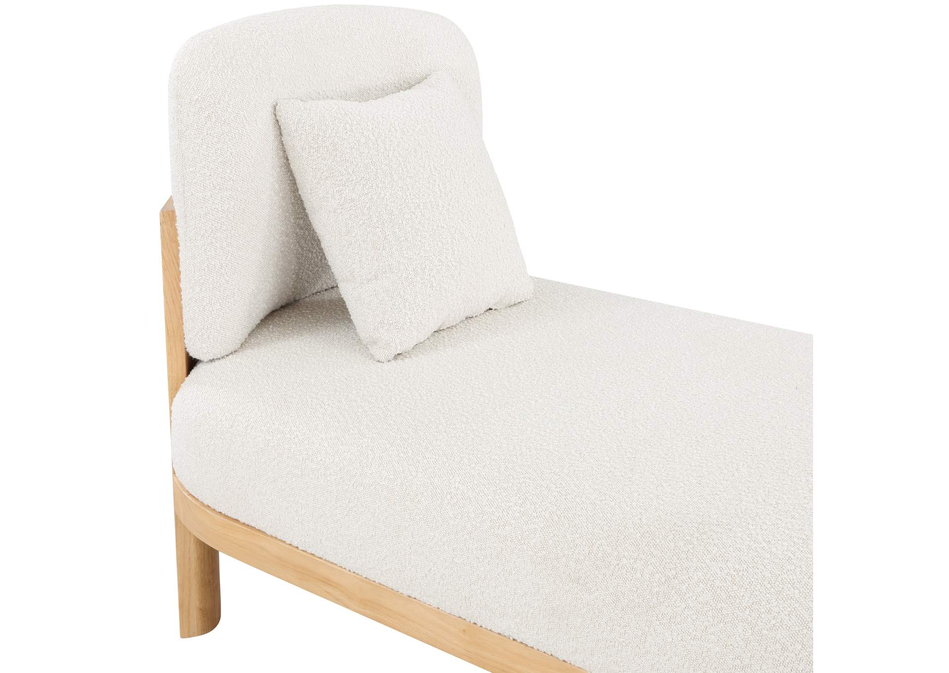 Maybourne Cream Boucle Fabric Chaise - Bench