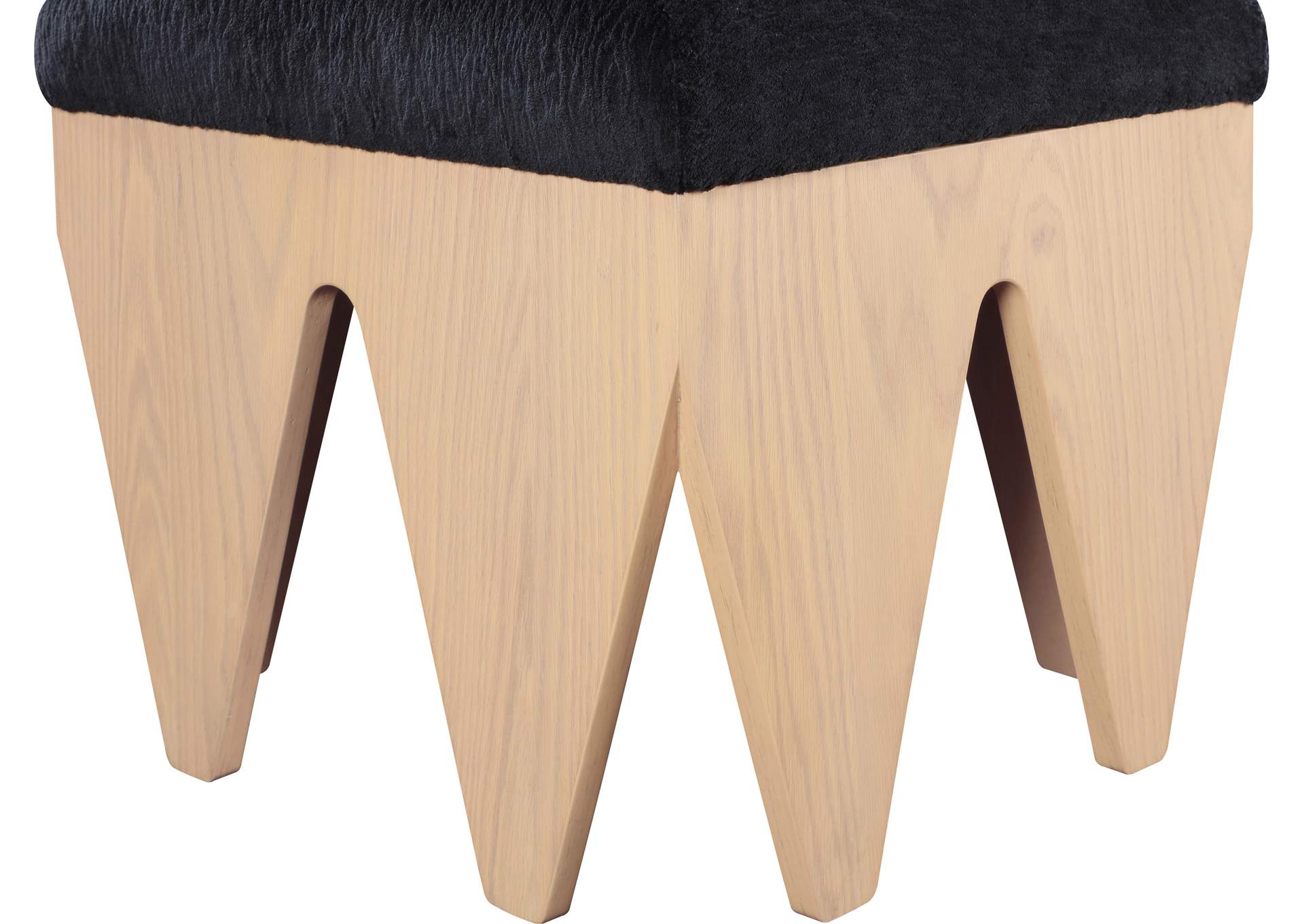 Altair Black Velour Fur Fabric Bench image 6