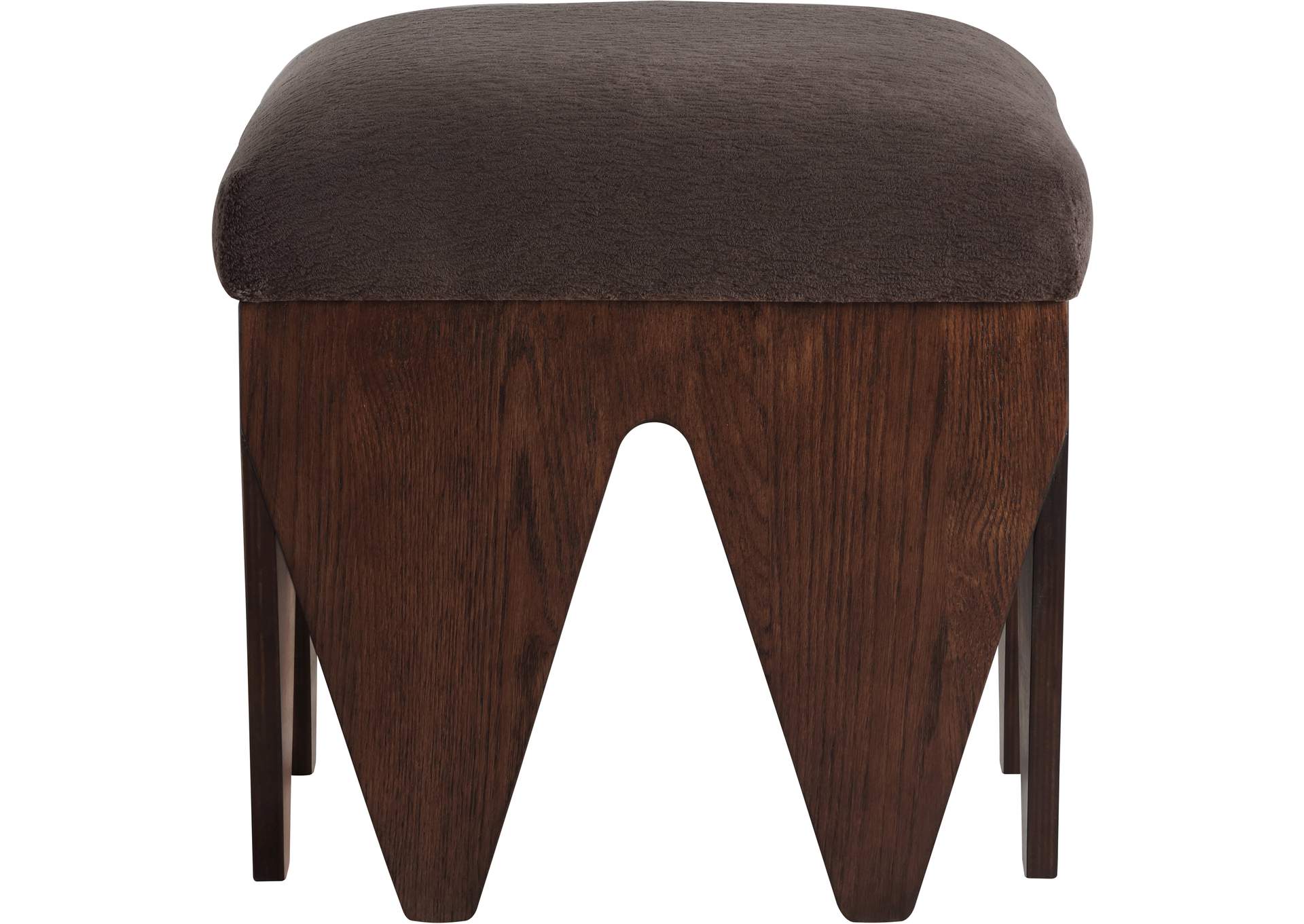 Altair Brown Velour Fur Fabric Bench image 4