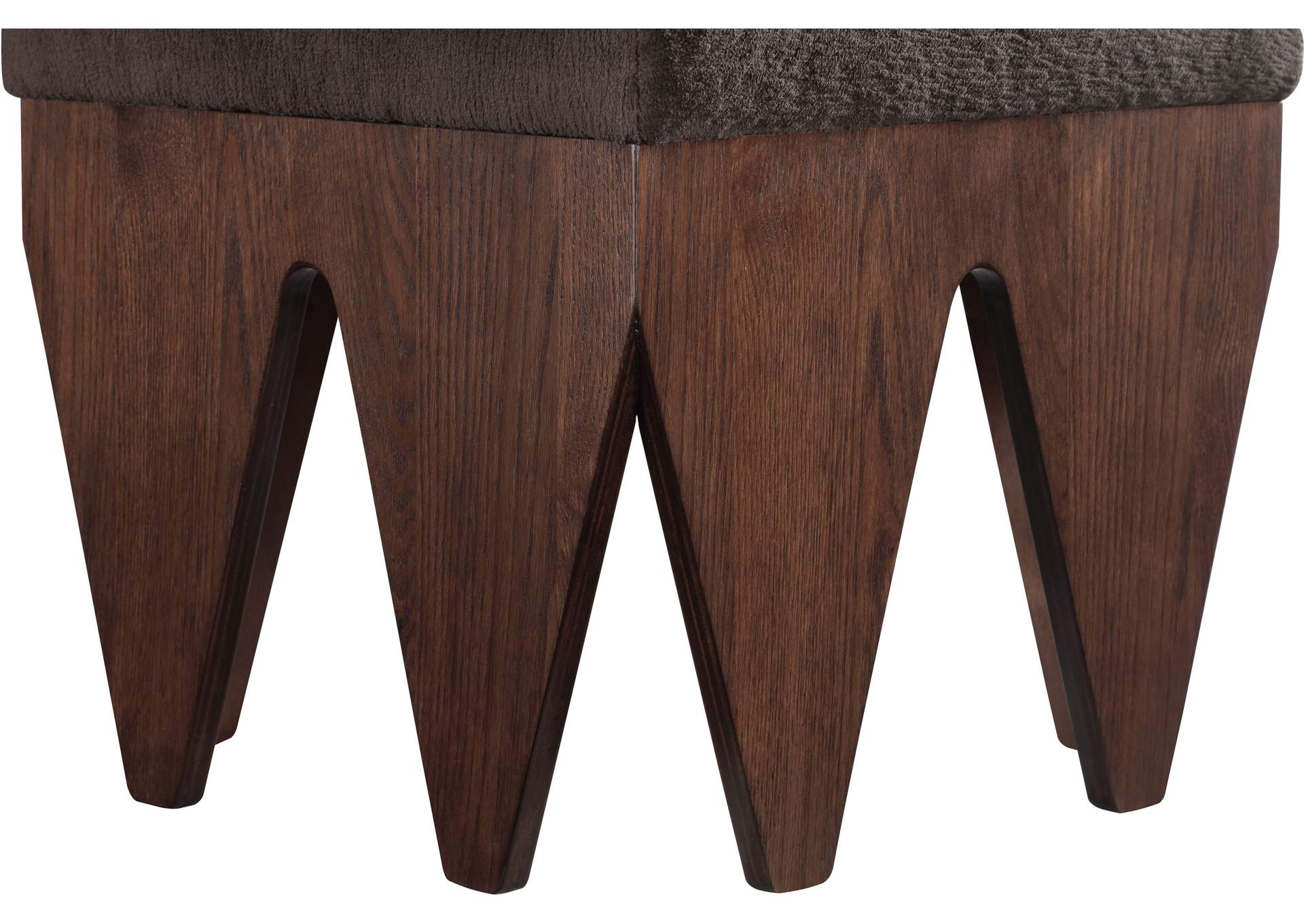 Altair Brown Velour Fur Fabric Bench image 6