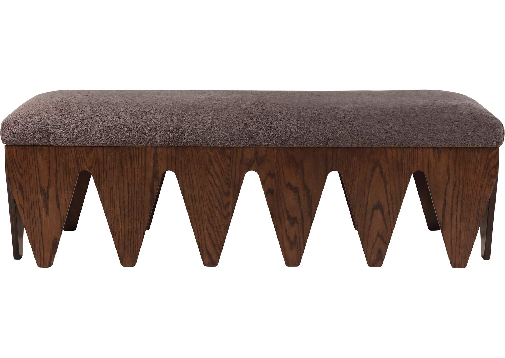 Altair Brown Velour Fur Fabric Bench