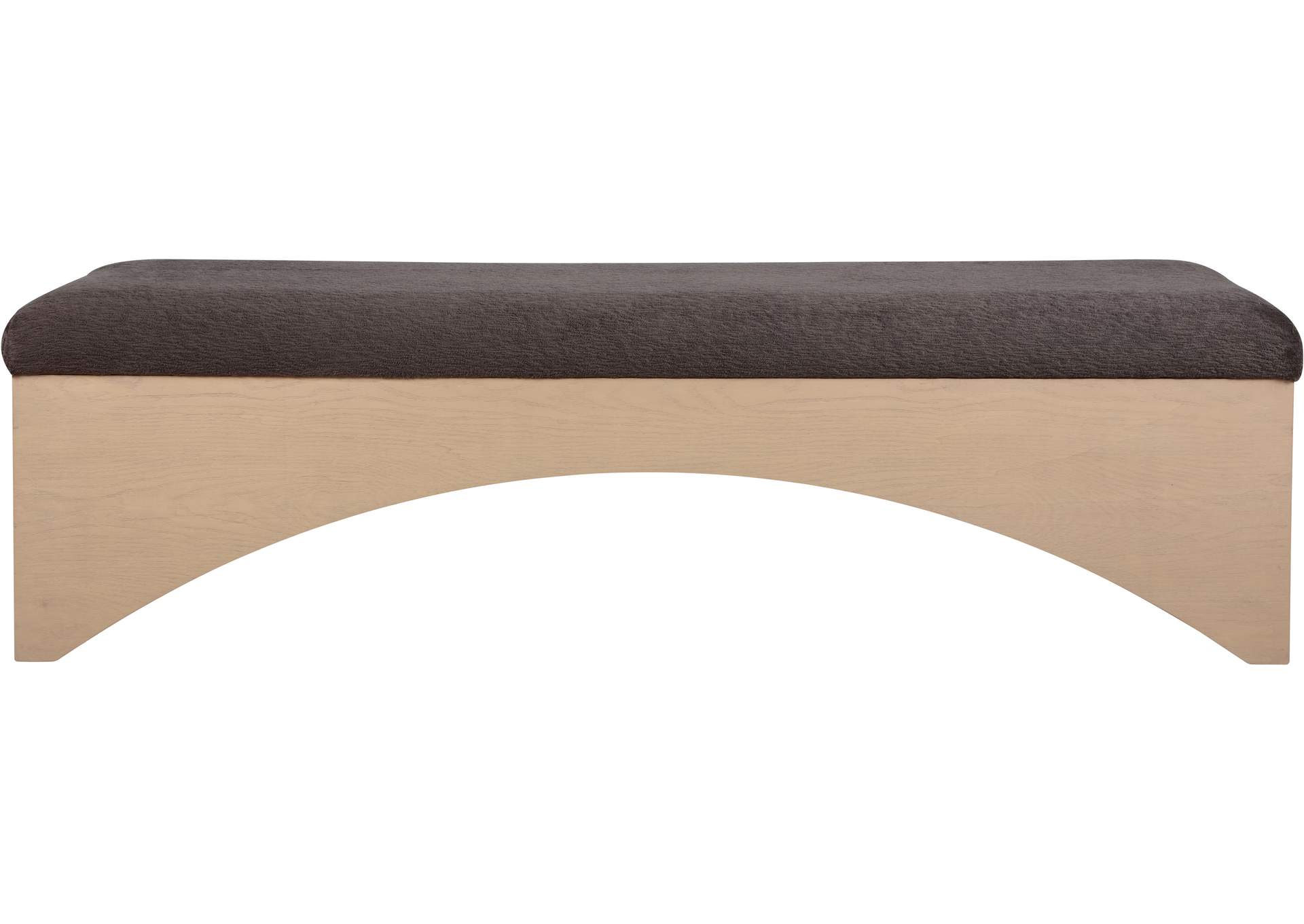 Lawson Brown Velour Fur Fabric Bench image 4
