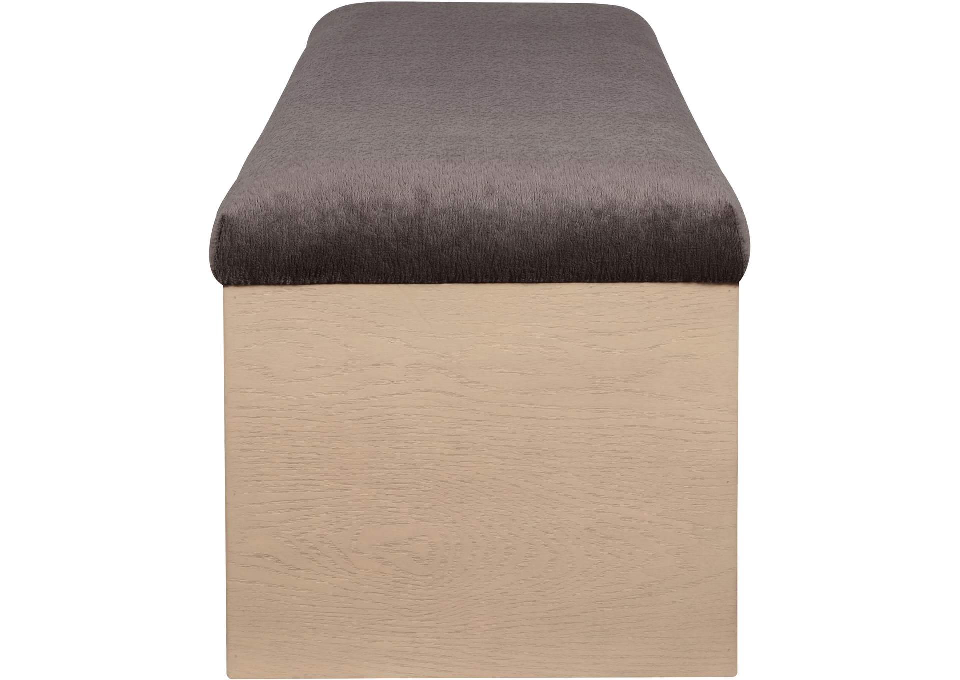 Lawson Brown Velour Fur Fabric Bench image 5