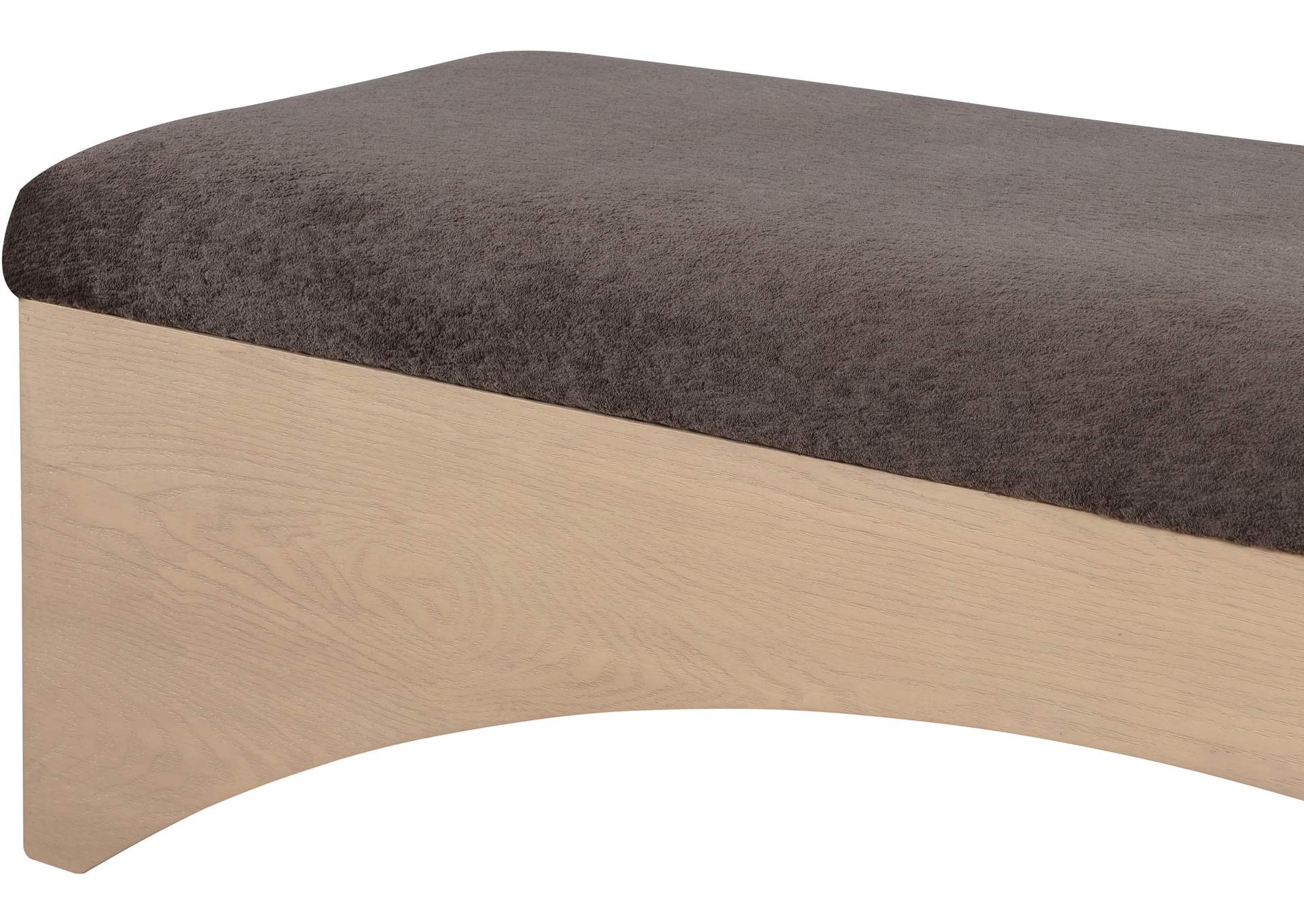 Lawson Brown Velour Fur Fabric Bench image 7