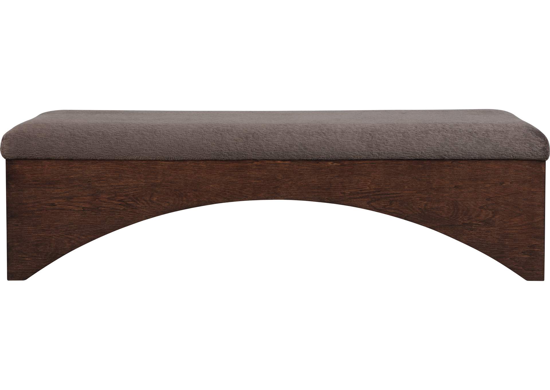 Lawson Brown Velour Fur Fabric Bench