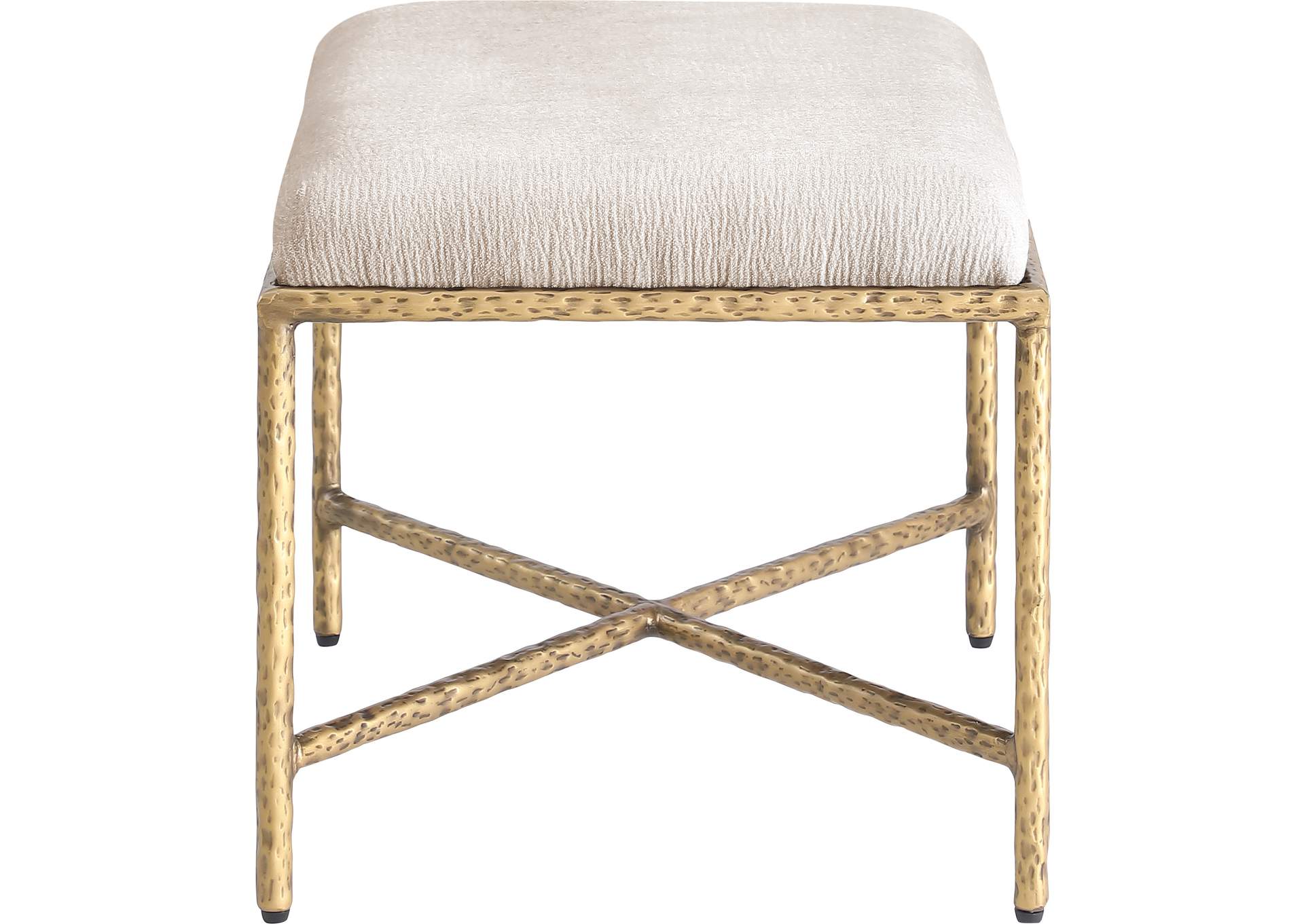 Valley Beige Chenille Fabric Bench