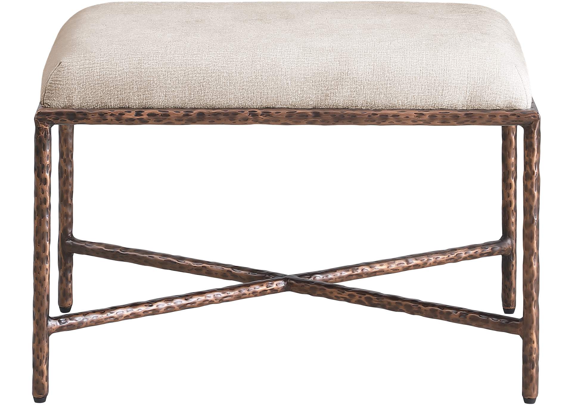 Valley Beige Chenille Fabric Bench