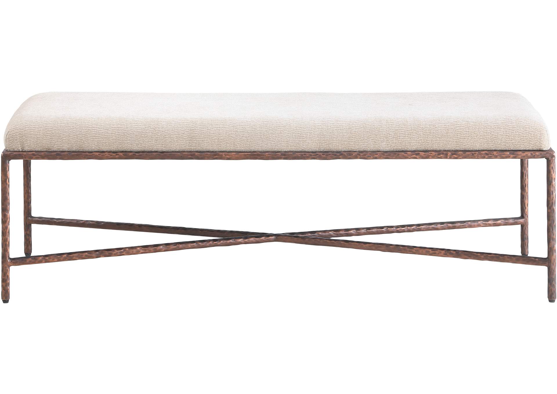 Valley Beige Chenille Fabric Bench