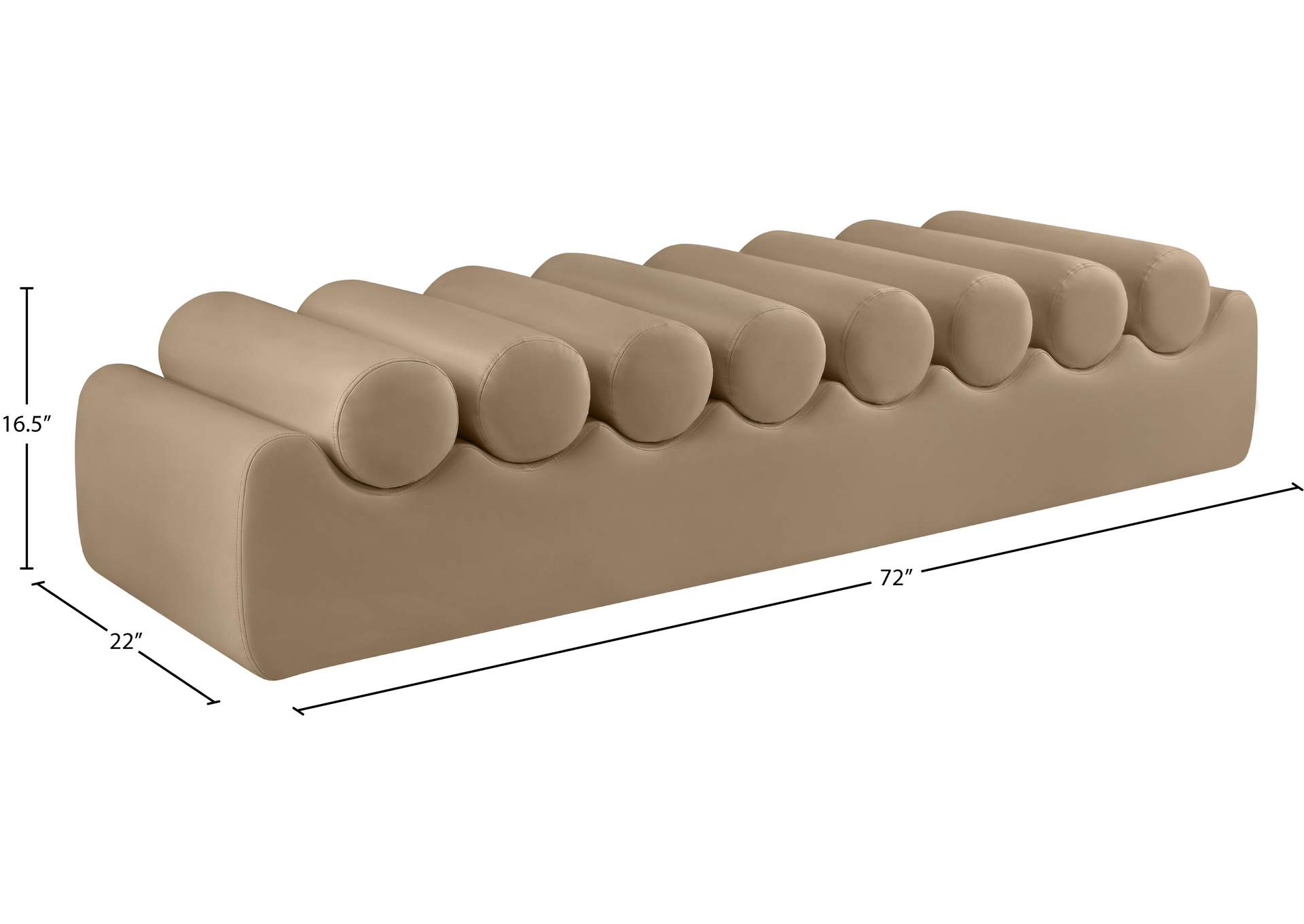 Rumble Tan Vegan Leather Bench