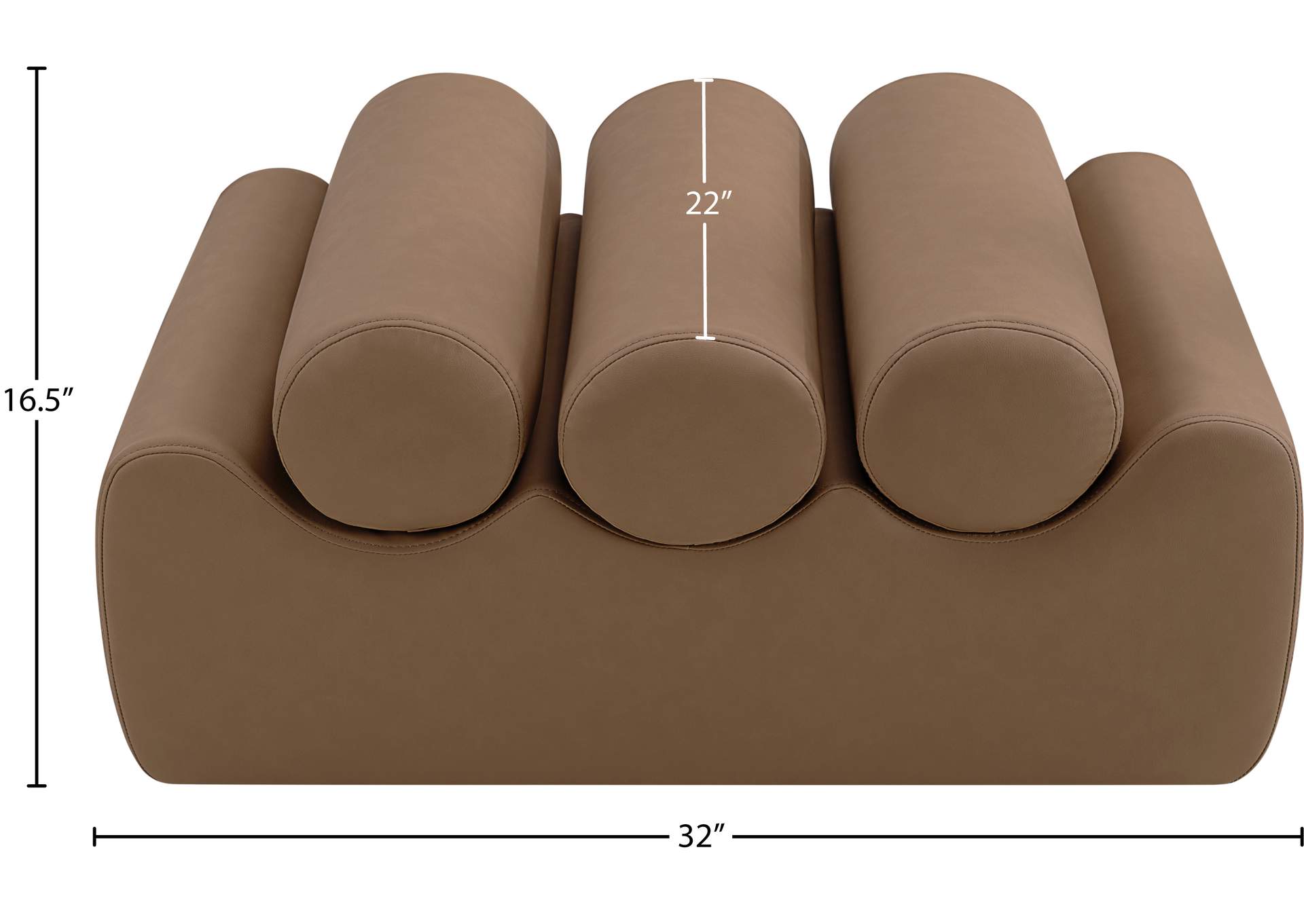 Rumble Brown Vegan Leather Bench