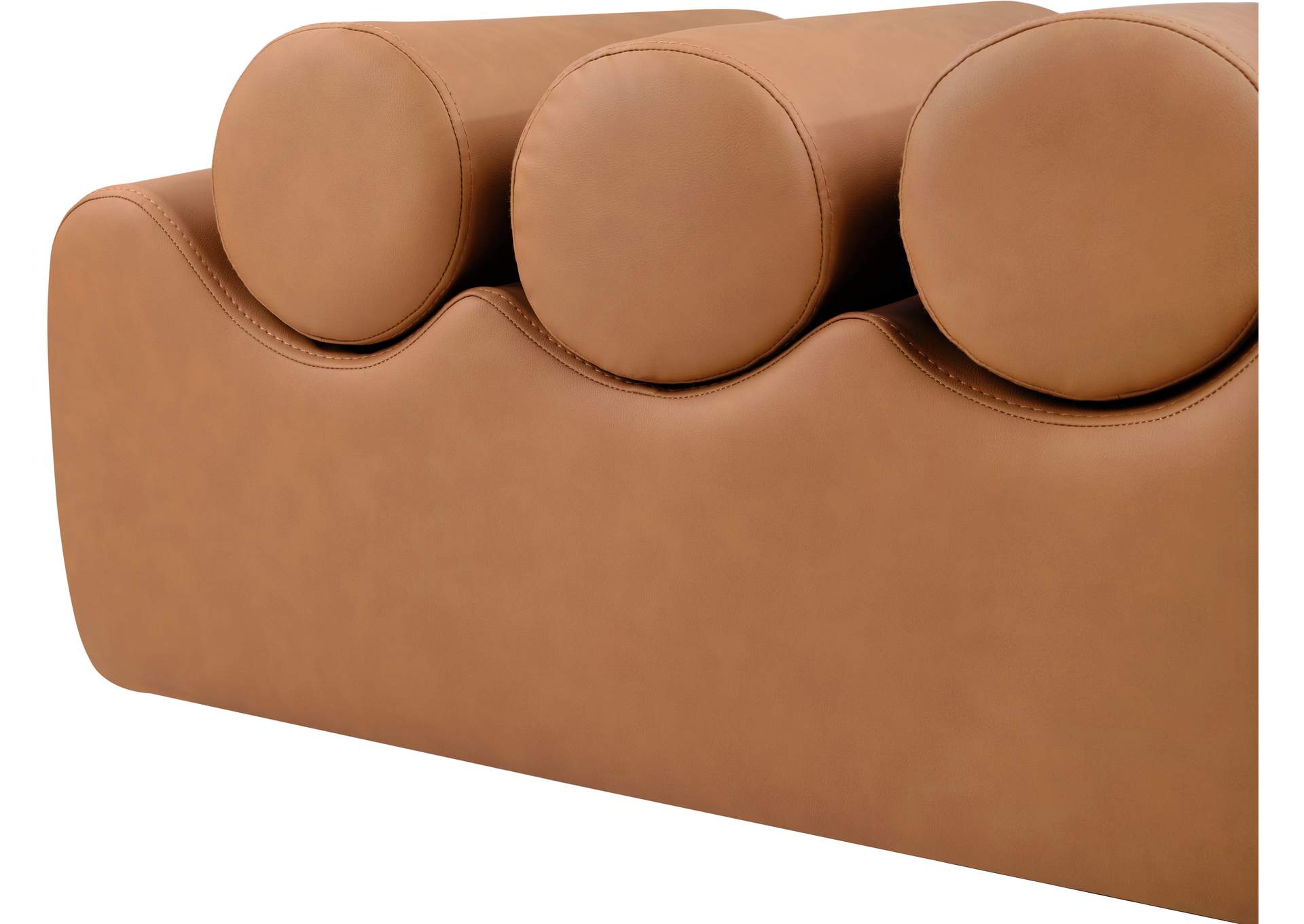 Rumble Cognac Vegan Leather Bench