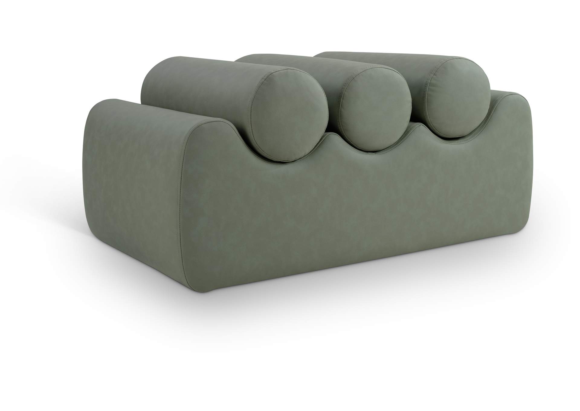 Rumble Green Vegan Leather Bench