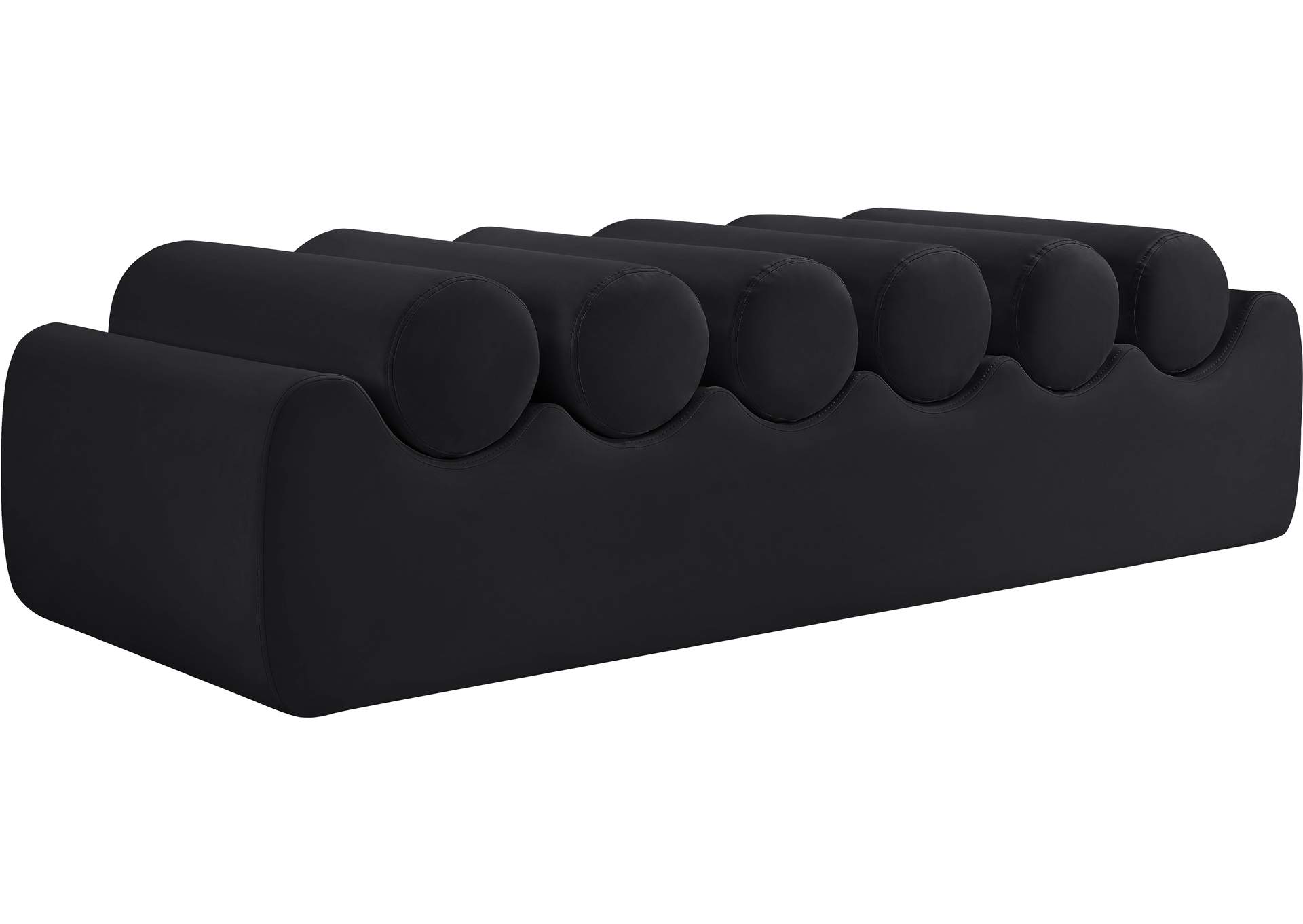 Rumble Black Vegan Leather Bench