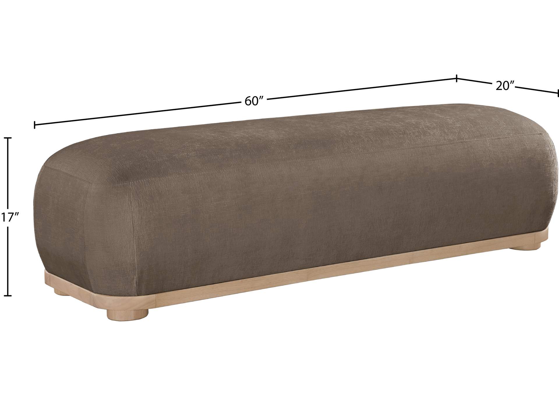 Calum Brown Chenille Fabric Bench