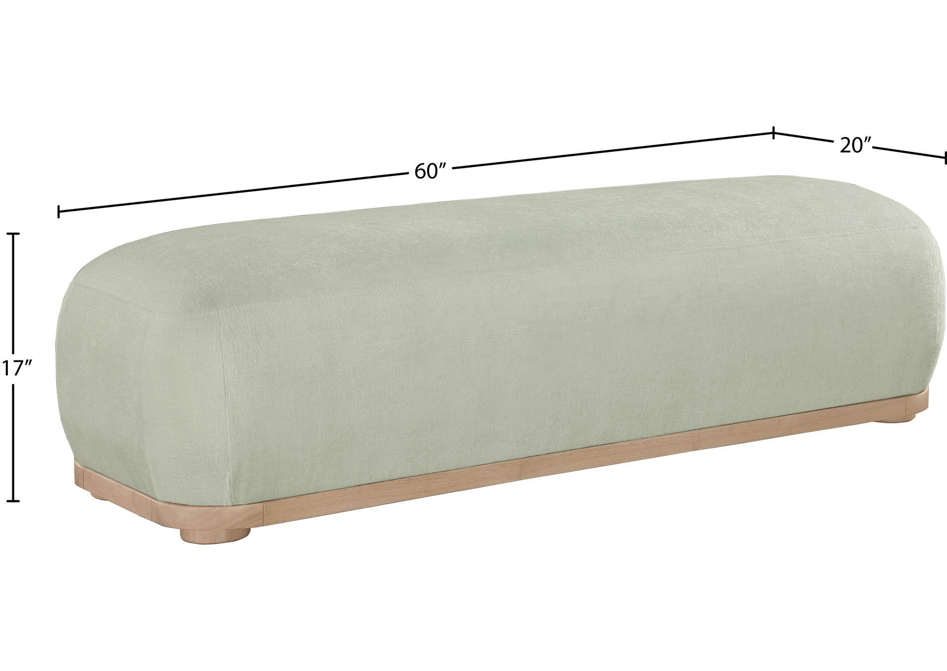 Calum Mint Chenille Fabric Bench image 8
