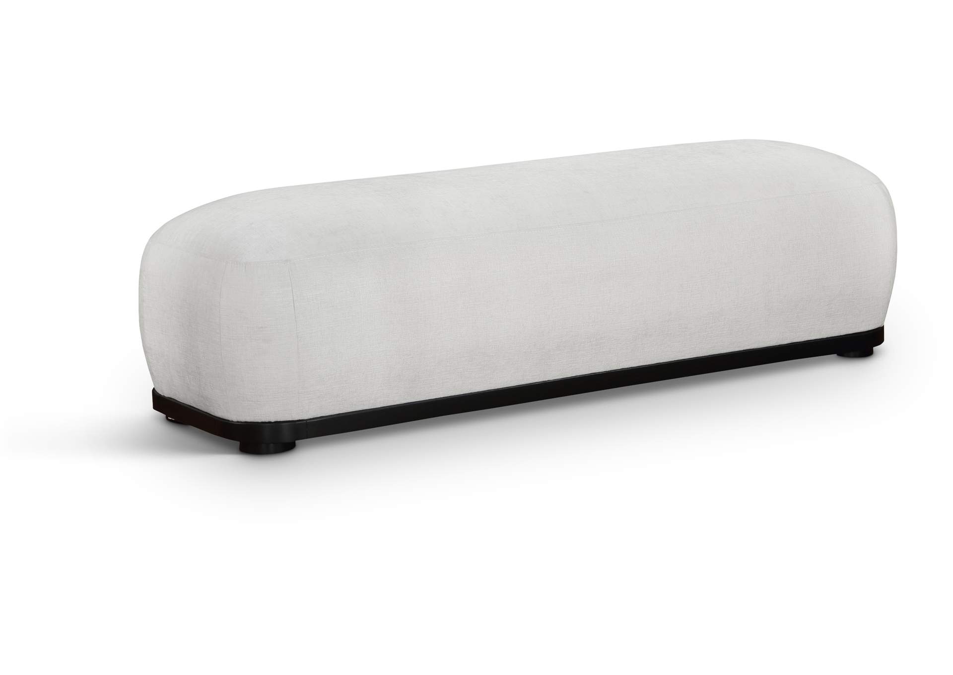 Calum Cream Chenille Fabric Bench