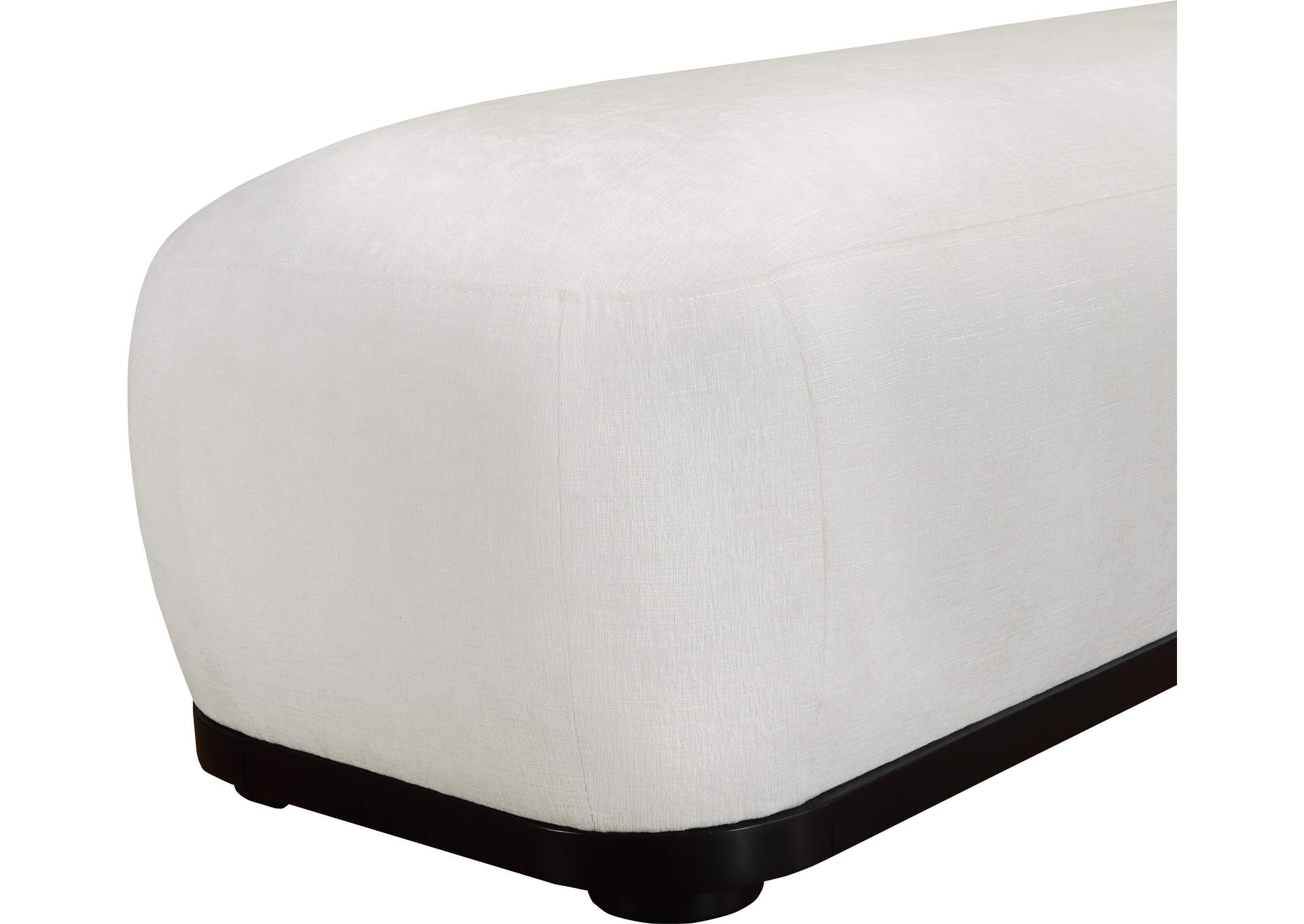 Calum Cream Chenille Fabric Bench