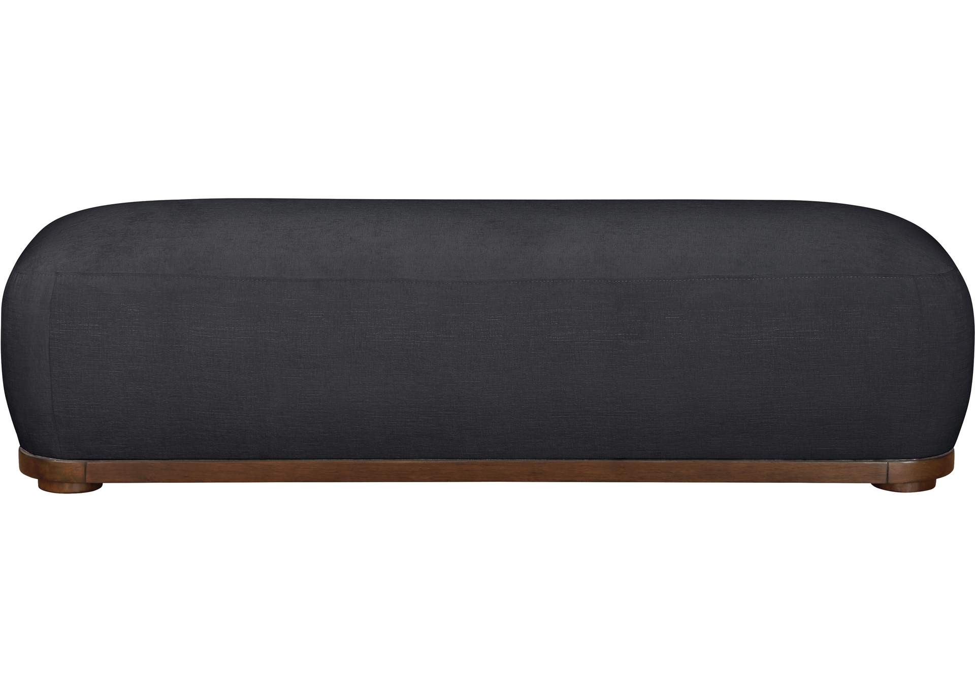 Calum Black Chenille Fabric Bench
