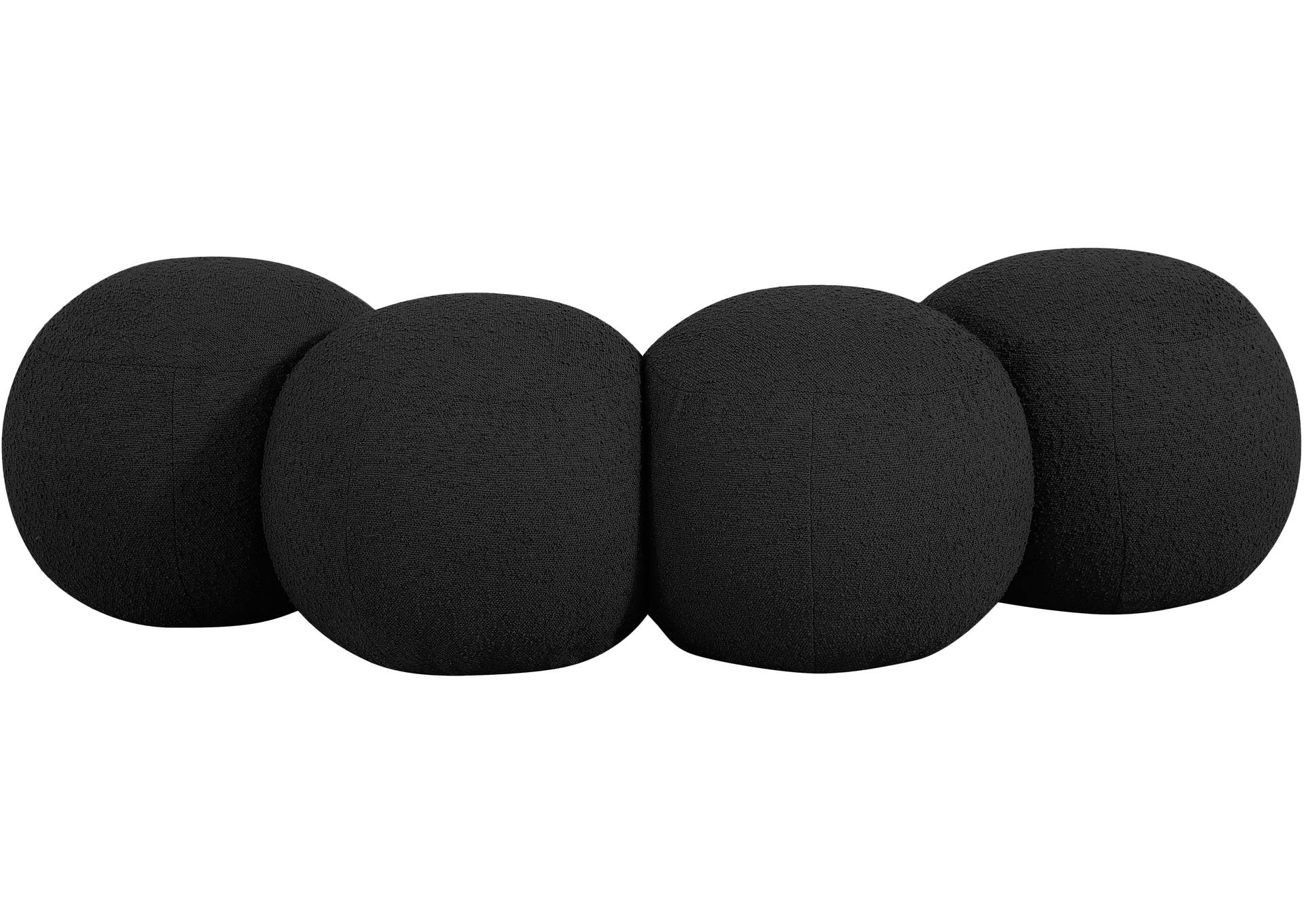 Apollo Black Boucle Fabric Bench