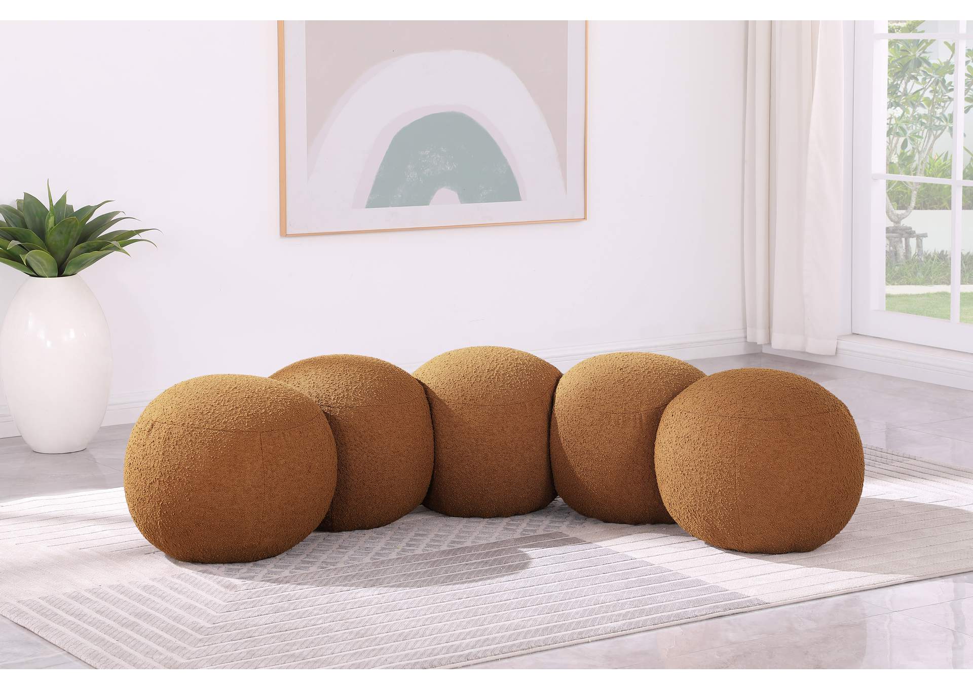 Apollo Saddle Boucle Fabric Bench