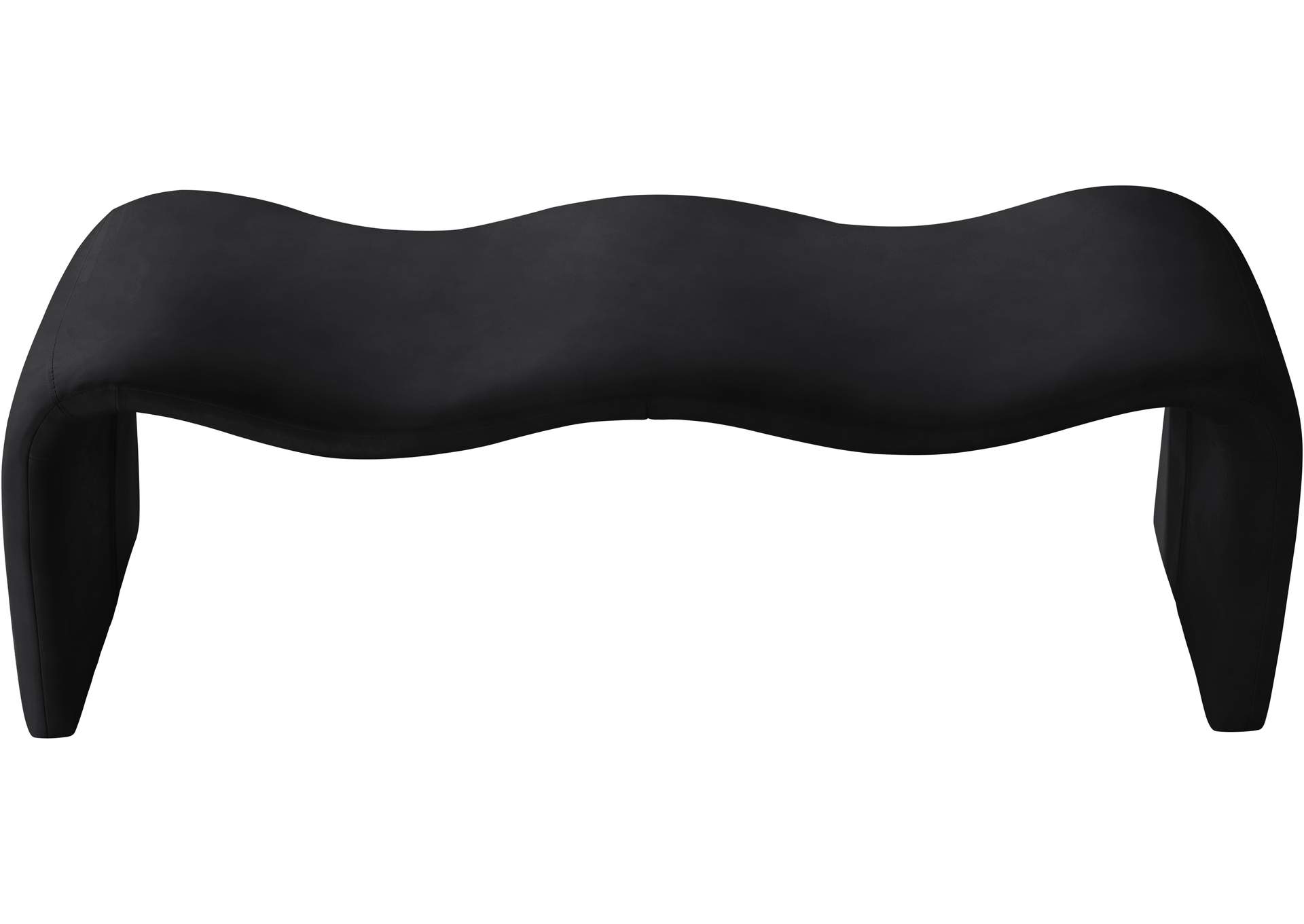 Willow Black Vegan Leather Bench