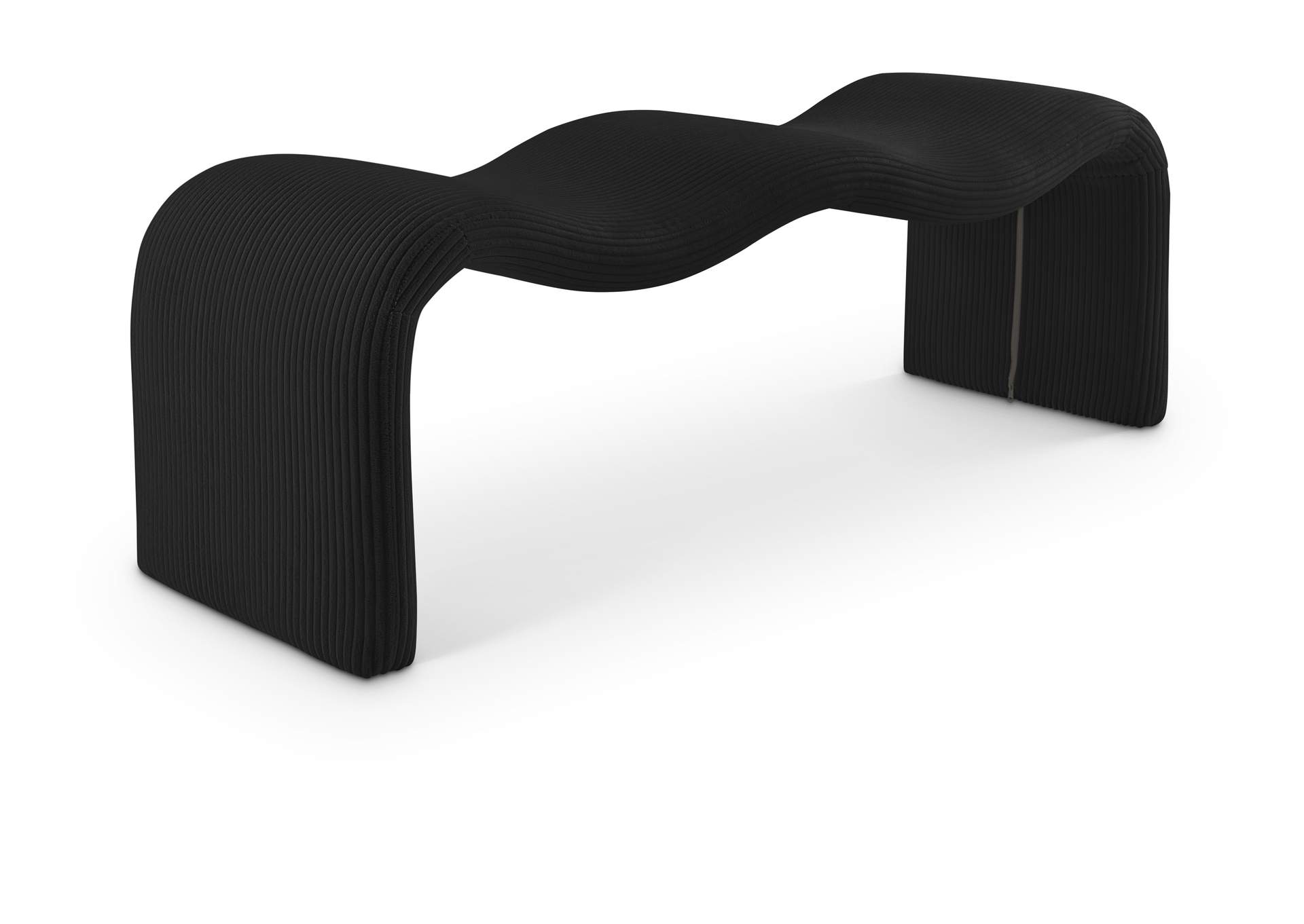 Willow Black Corduroy Fabric Bench