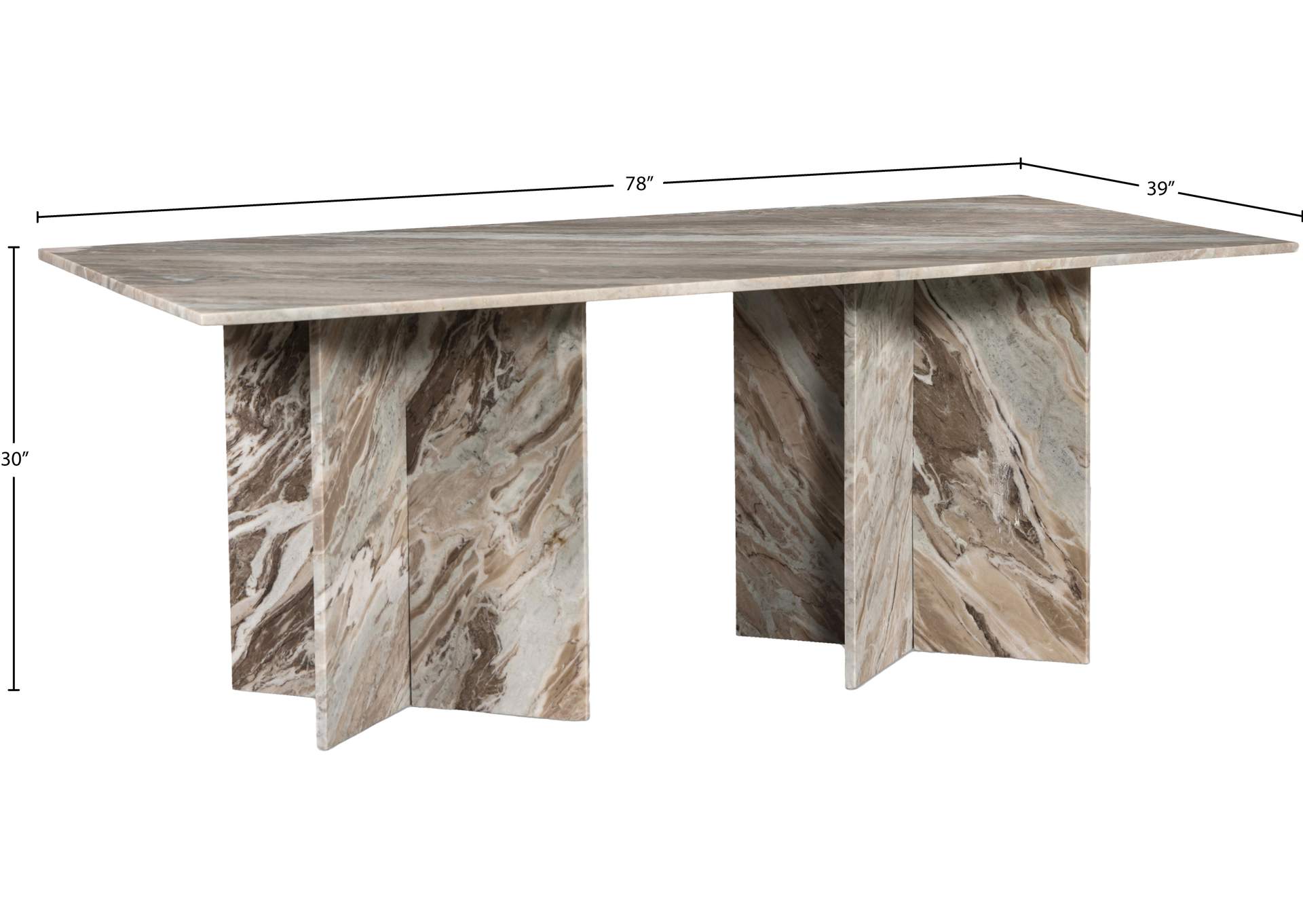 Verona Brown Dining Table (3 Boxes)