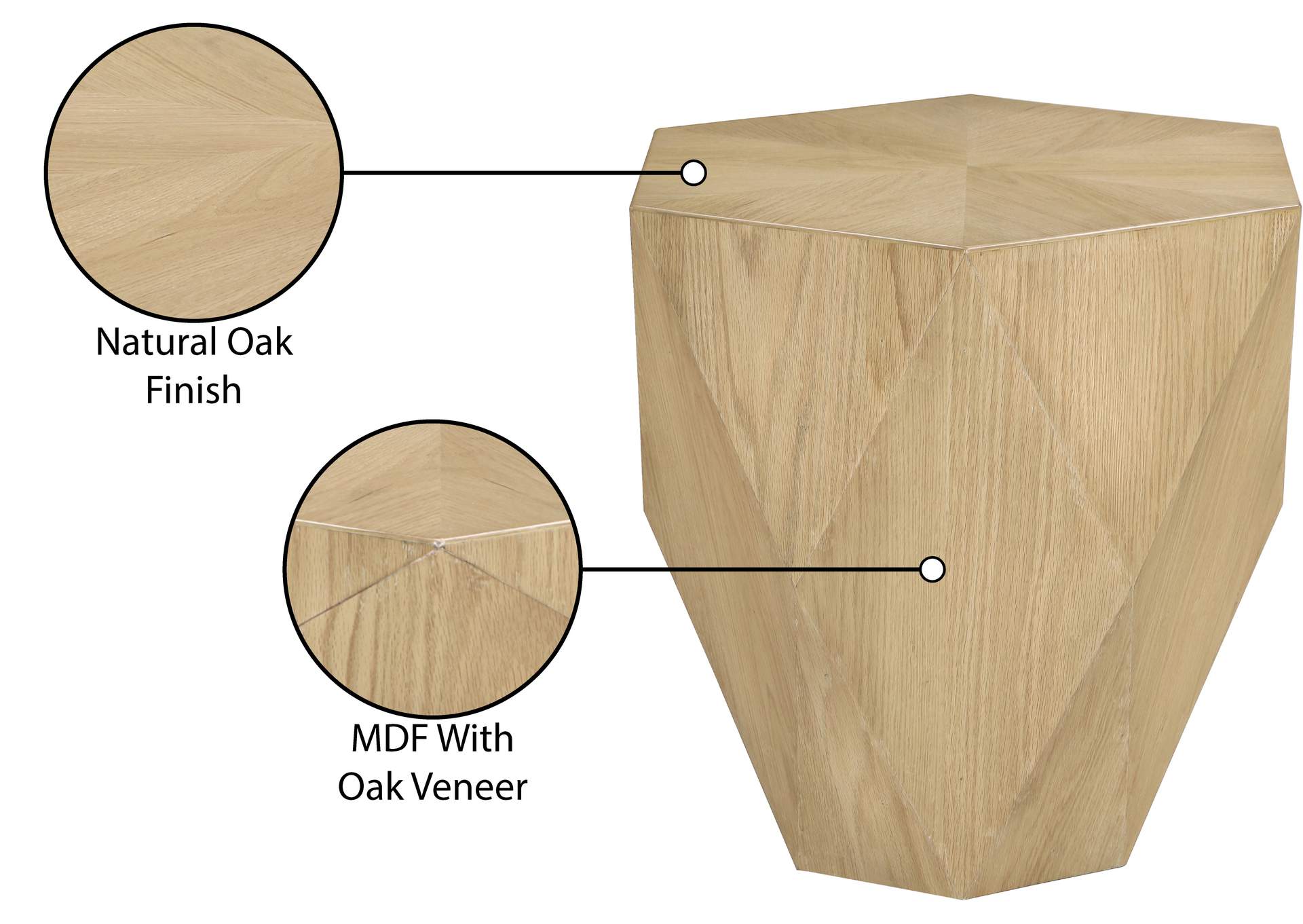 Diamante Oak End Table image 9