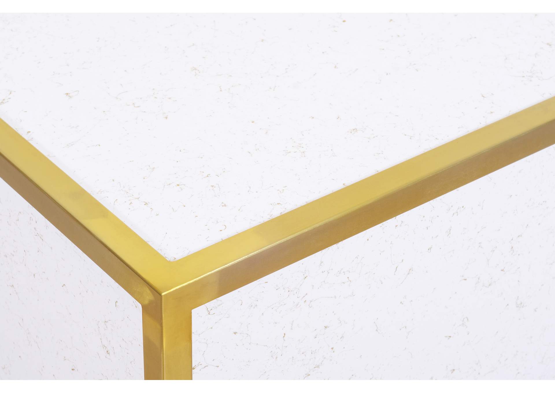 Glitz White Faux Marble Coffee Table