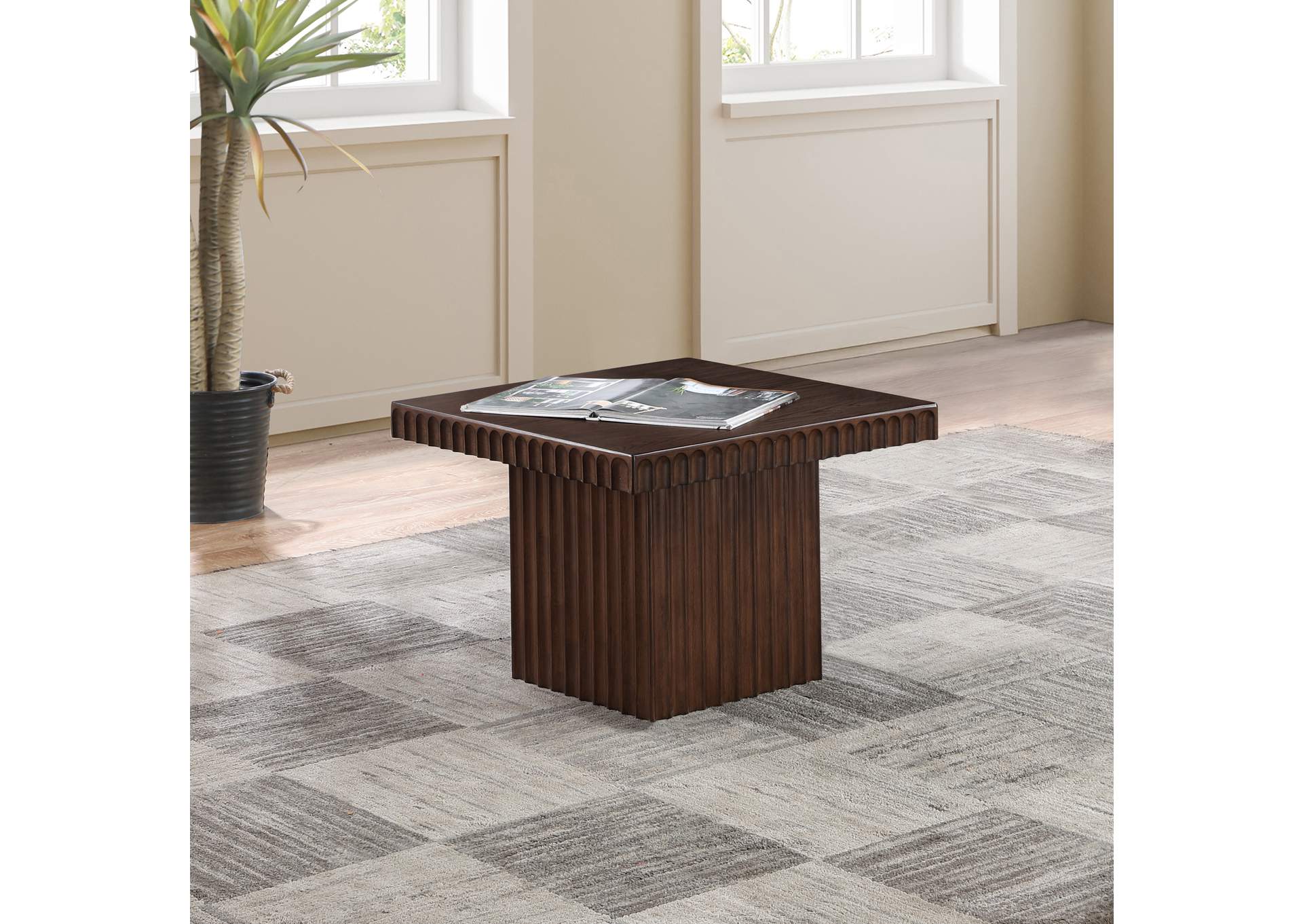 Spencer Brown Oak Veneer Coffee Table