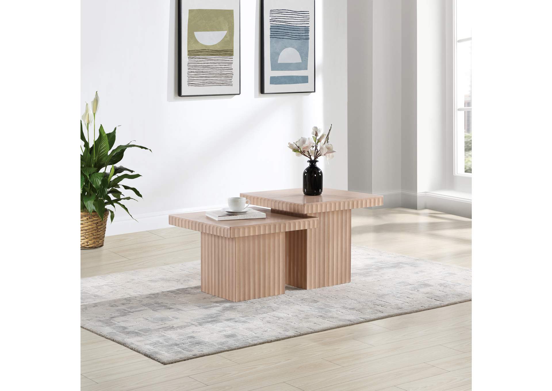 Spencer Natural Oak Veneer Coffee Table image 3