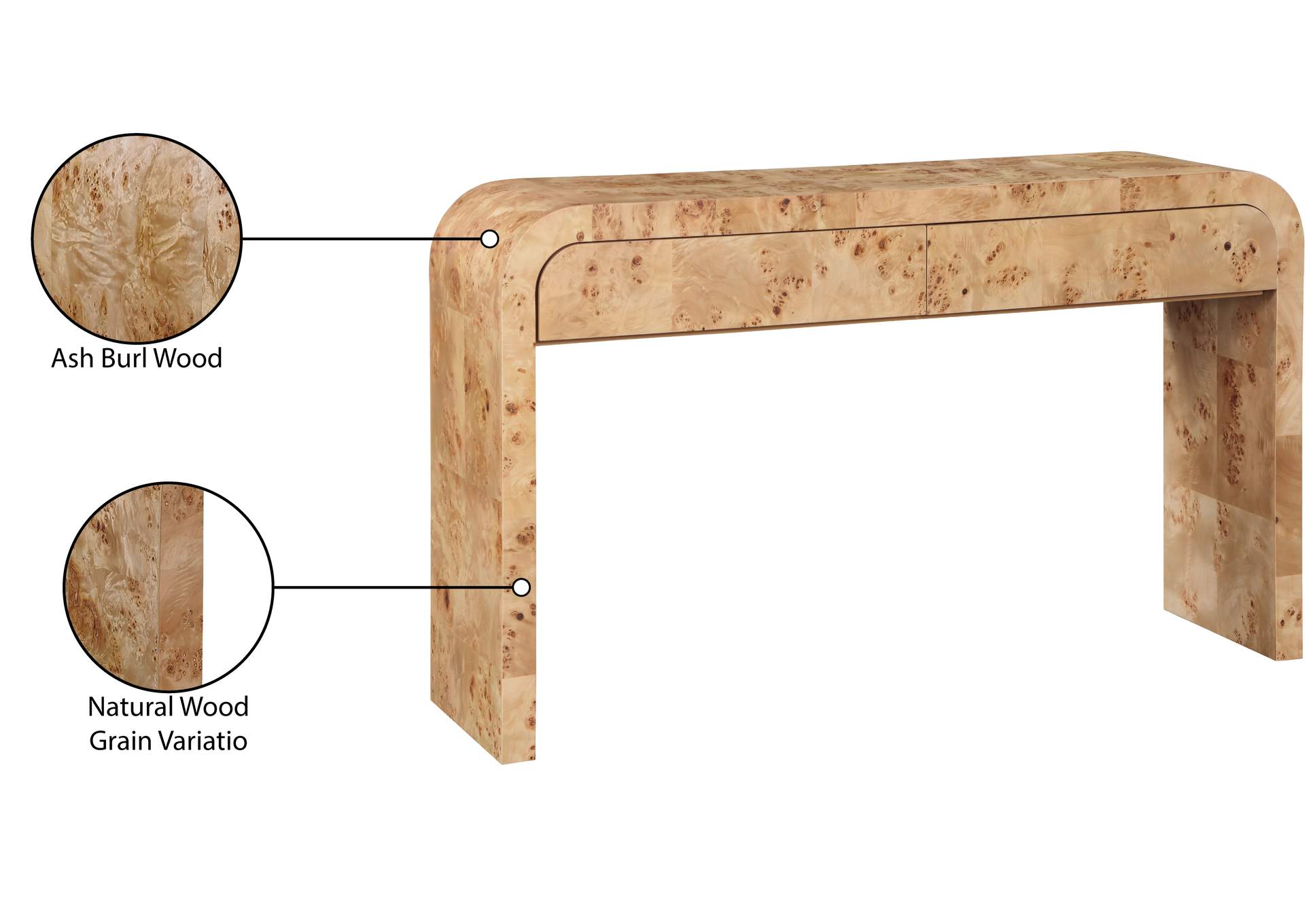 Cresthill Natural Ash Console Table
