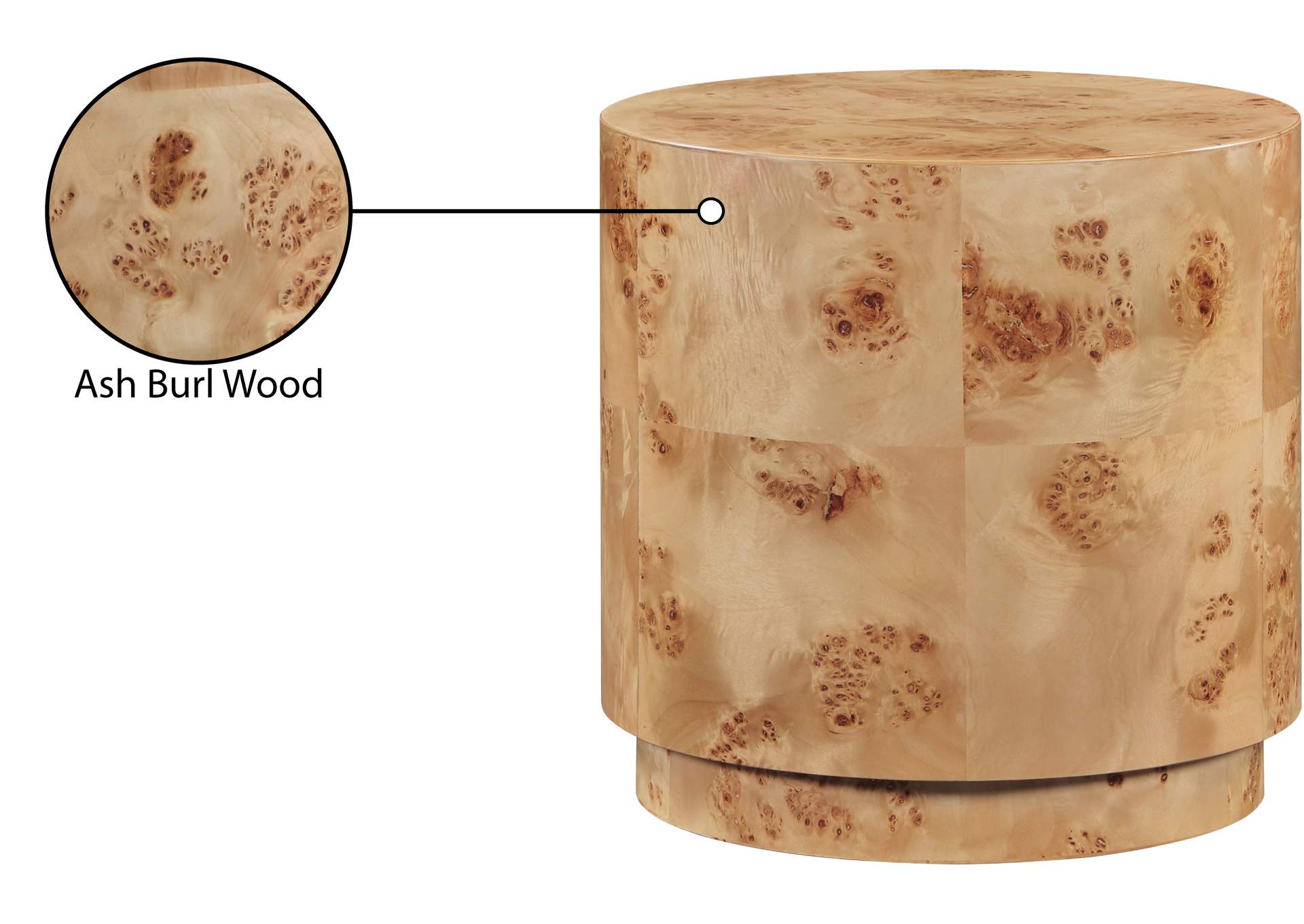 Burl Natural Ash End Table