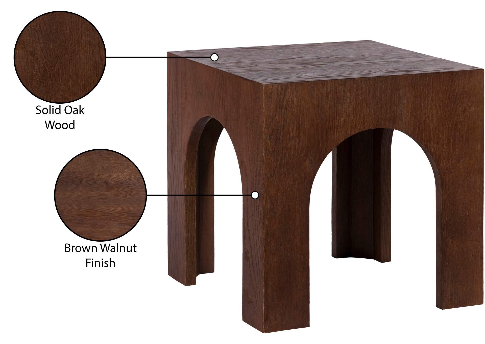 Arch Brown End Table