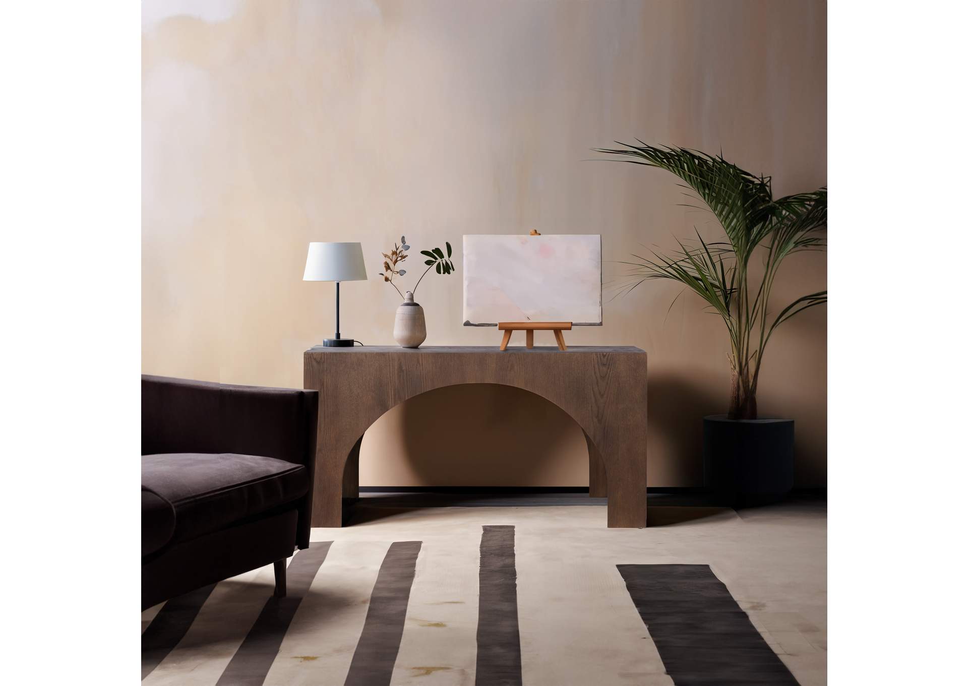 Arch Brown Console Table