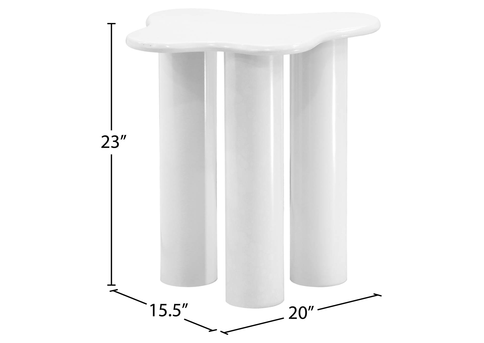 Romaine White End Table