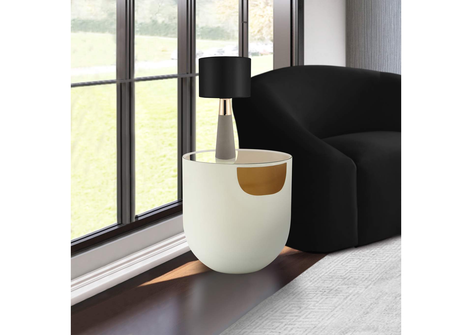 Doma Cream - Gold End Table