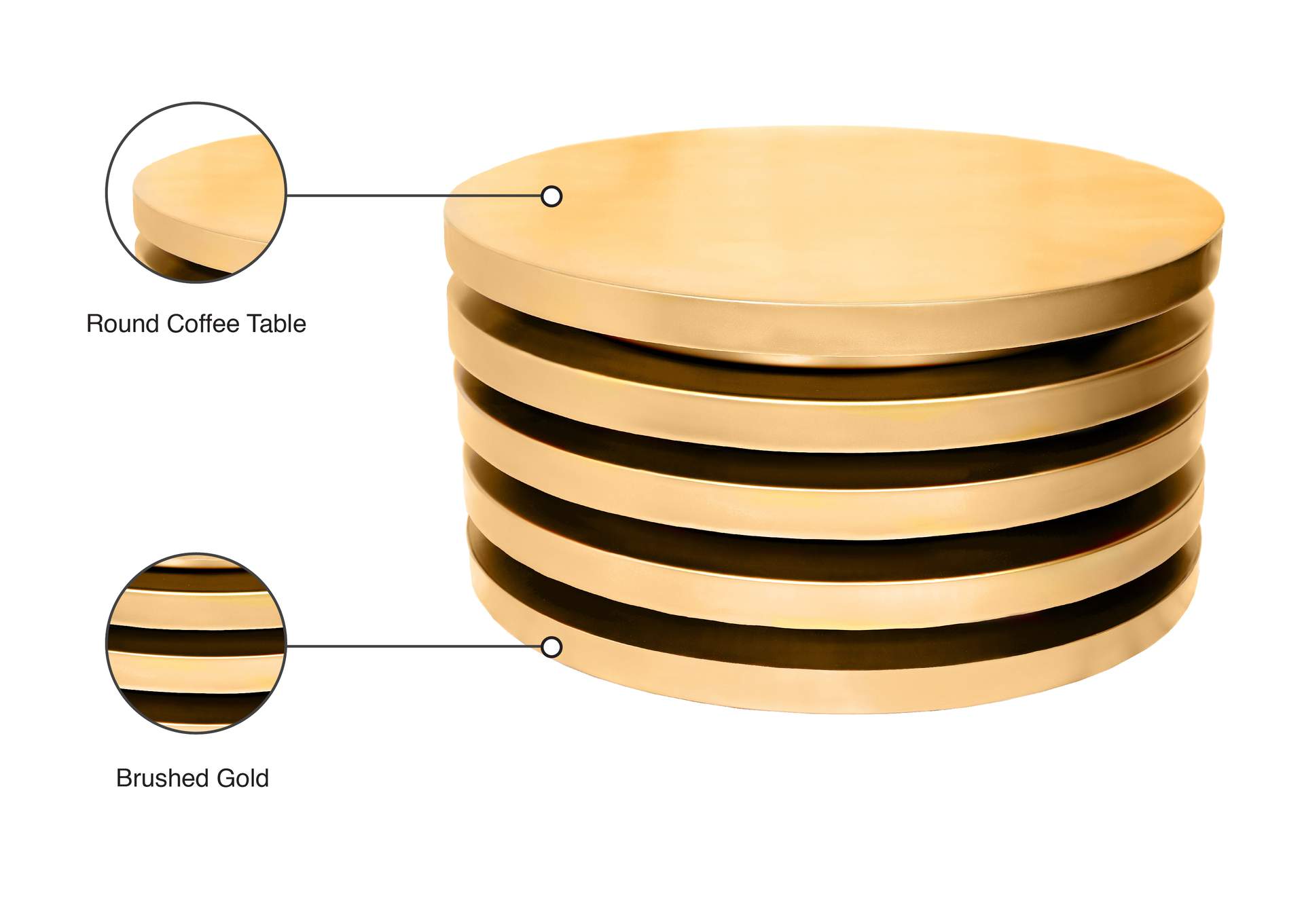 Levels Brushed Gold Coffee Table image 7